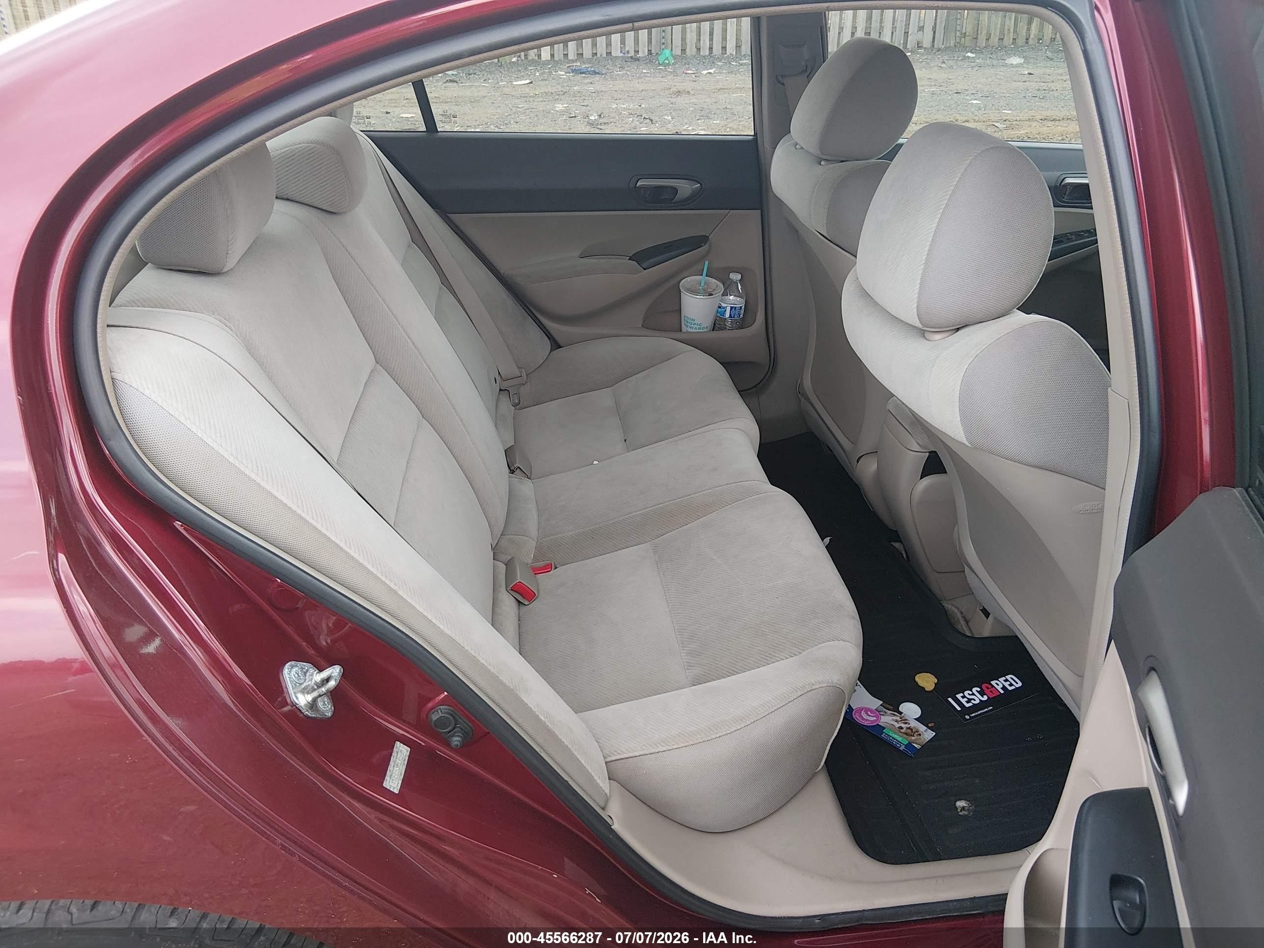 2009 Honda Civic Lx Бордовый vin: 19XFA16599E016489