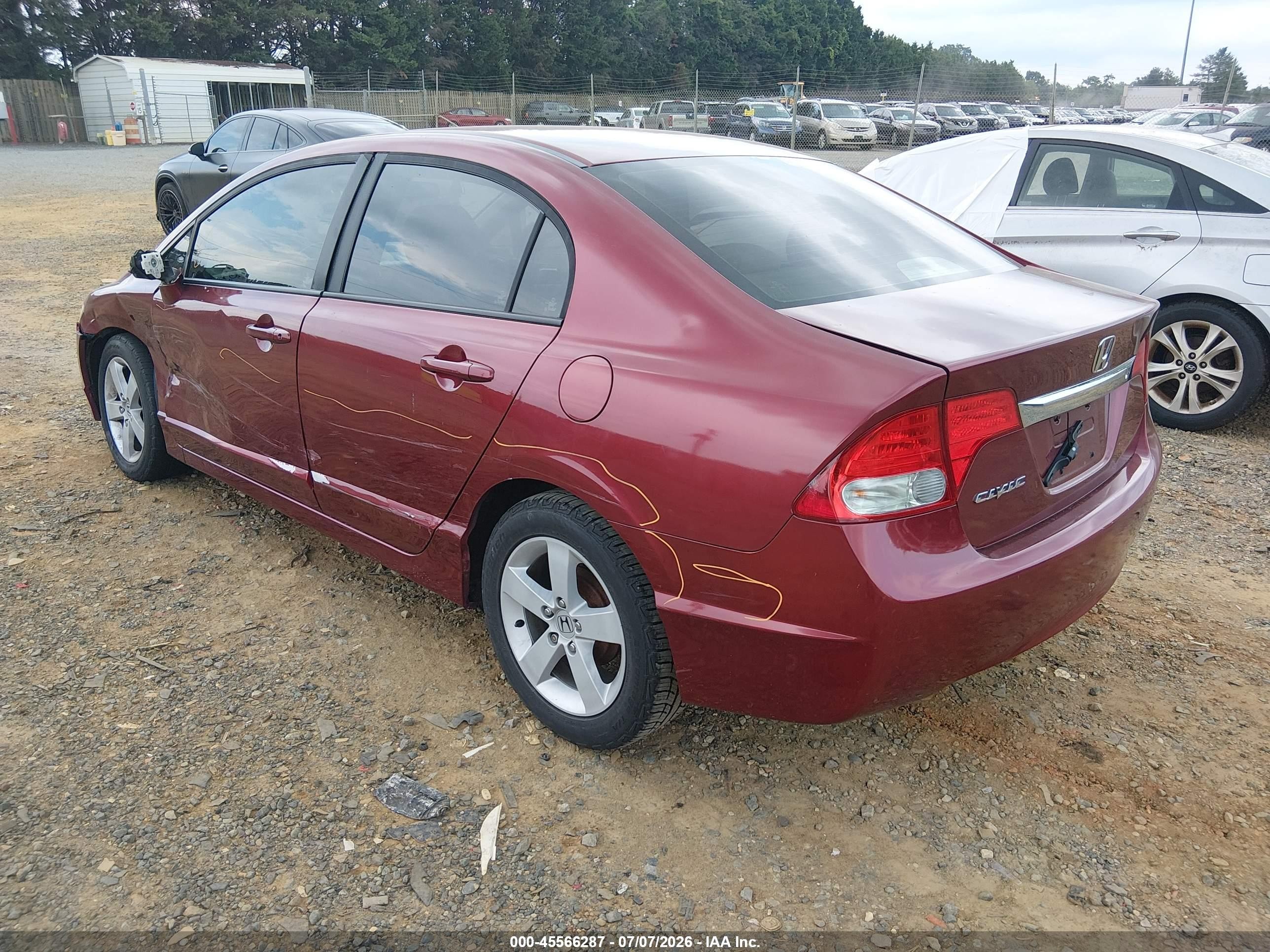 2009 Honda Civic Lx Бордовый vin: 19XFA16599E016489
