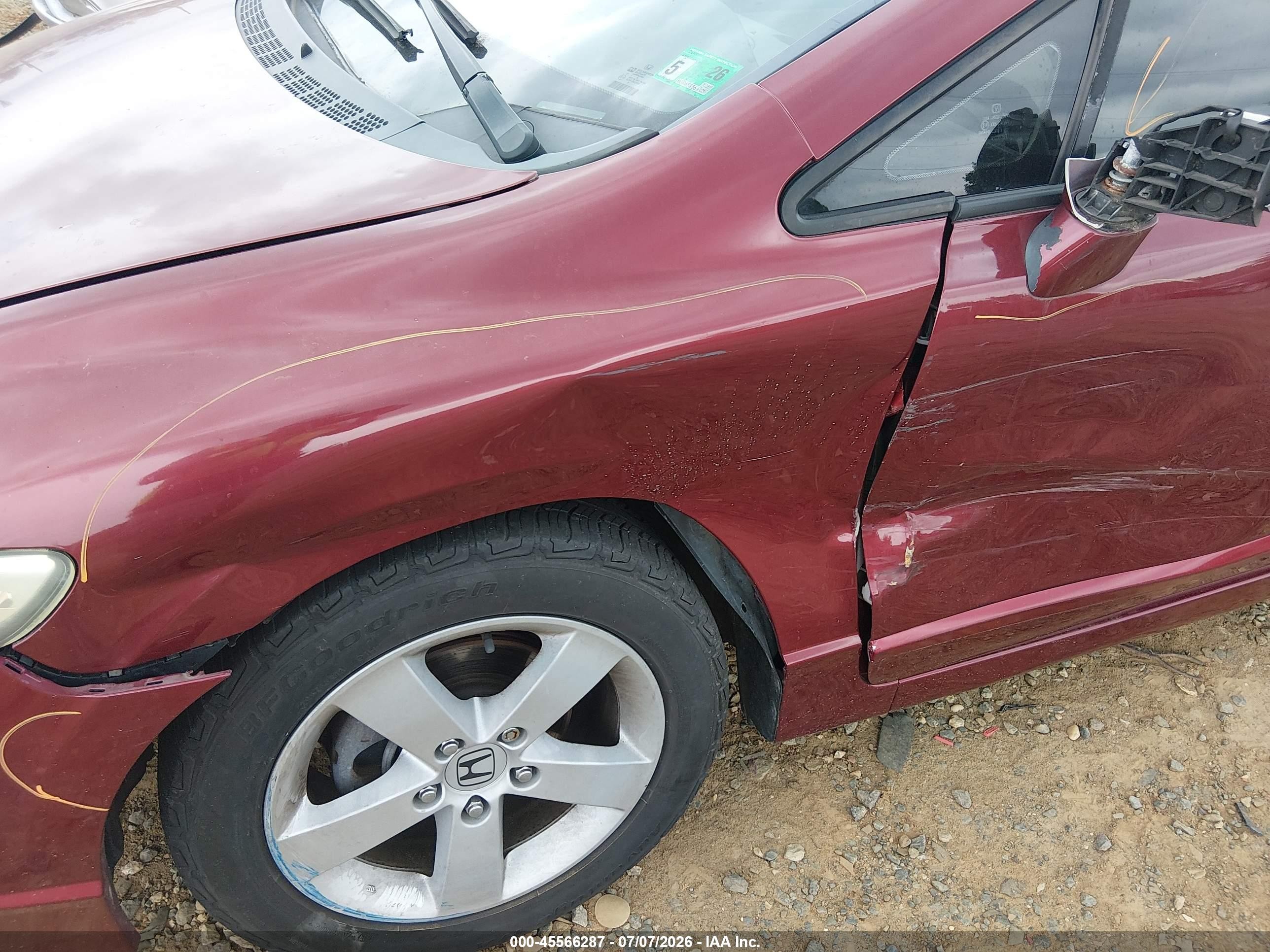 2009 Honda Civic Lx Бордовый vin: 19XFA16599E016489
