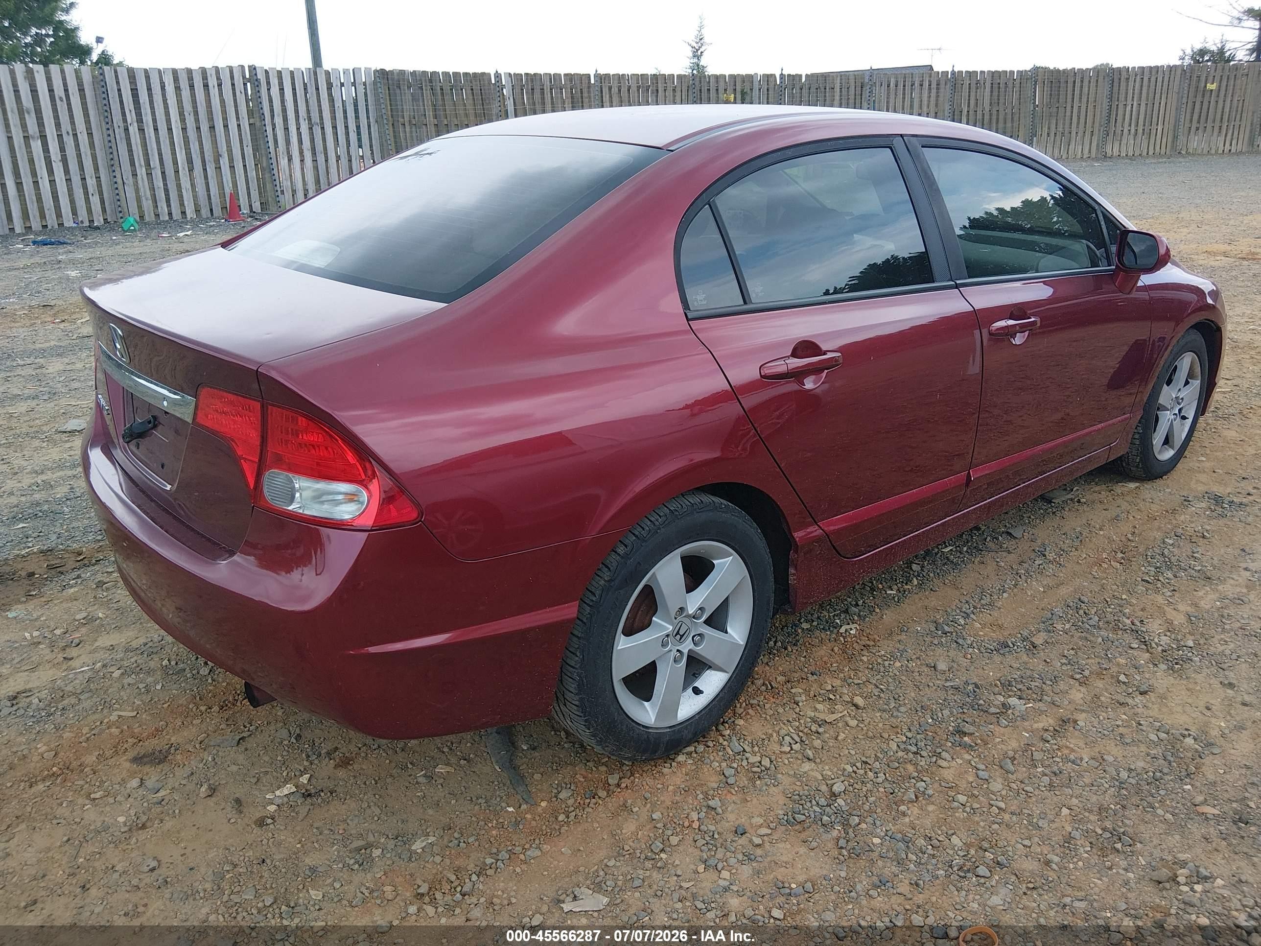 2009 Honda Civic Lx Бордовый vin: 19XFA16599E016489