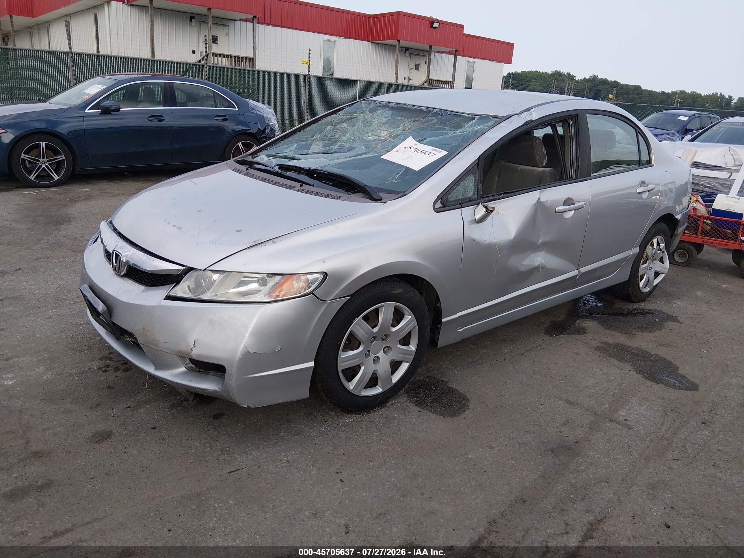 2009 Honda Civic Lx Silver vin: 19XFA16599E018355