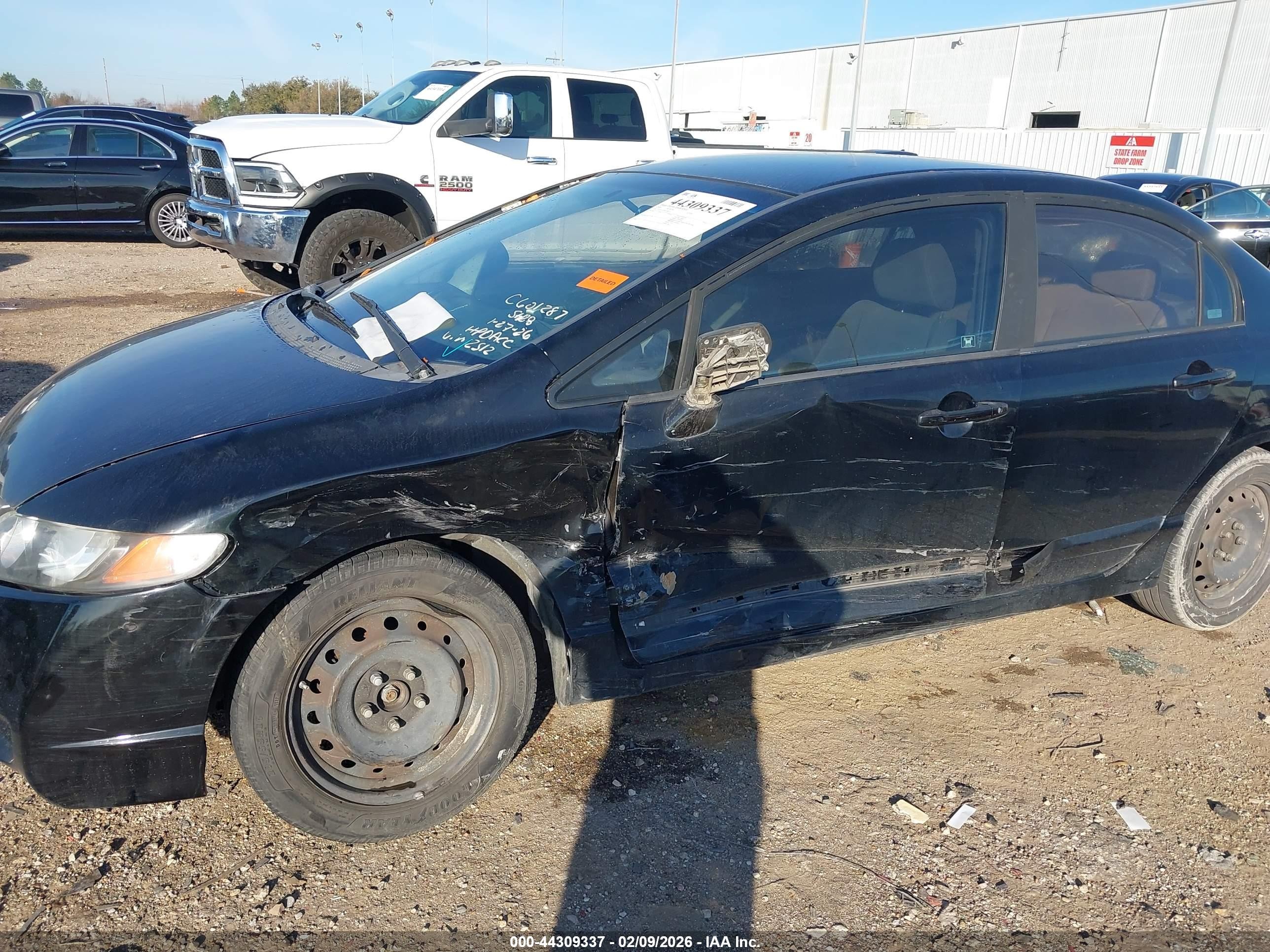 2009 Honda Civic Lx Black vin: 19XFA16599E042512