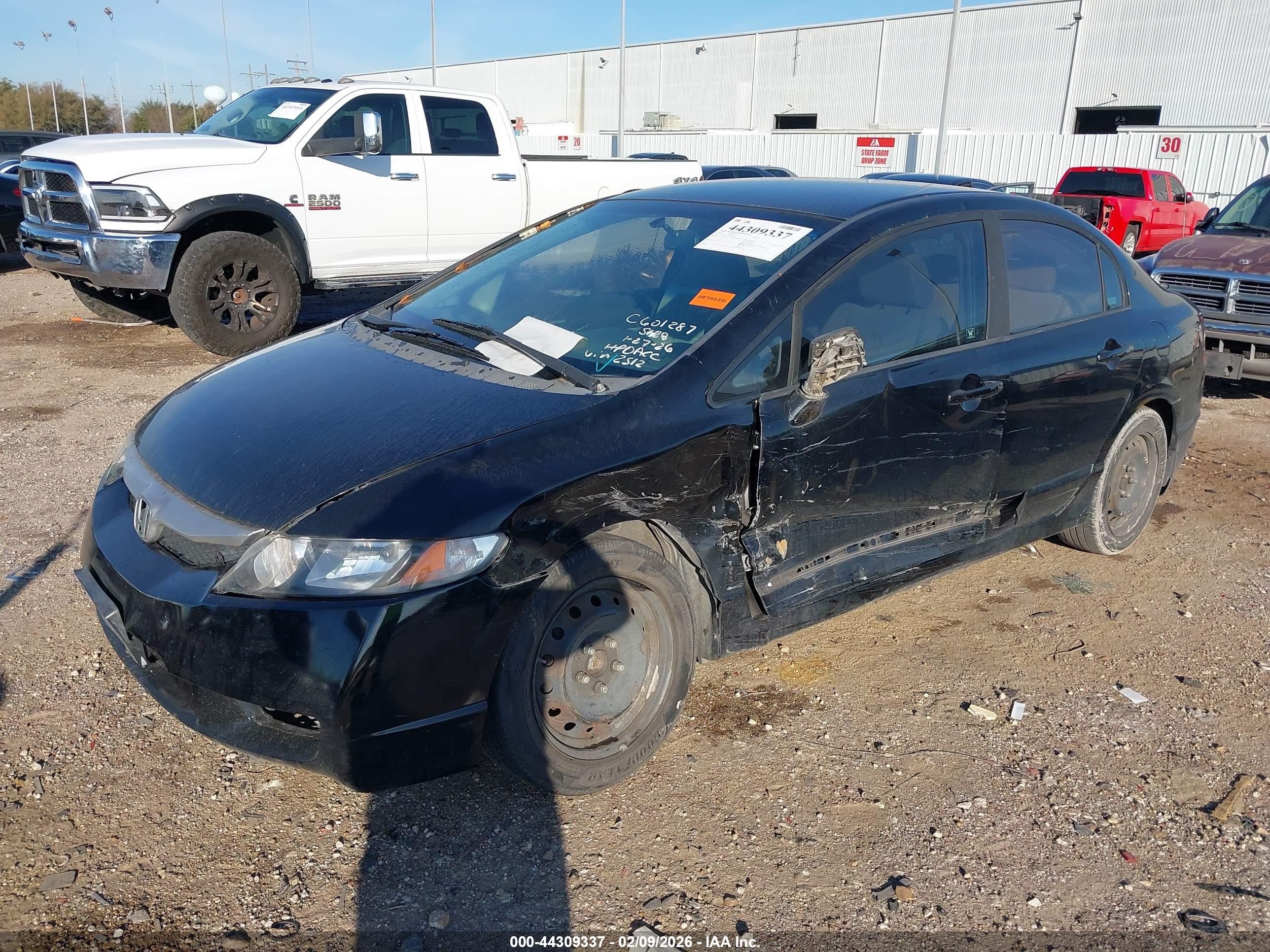 2009 Honda Civic Lx Black vin: 19XFA16599E042512