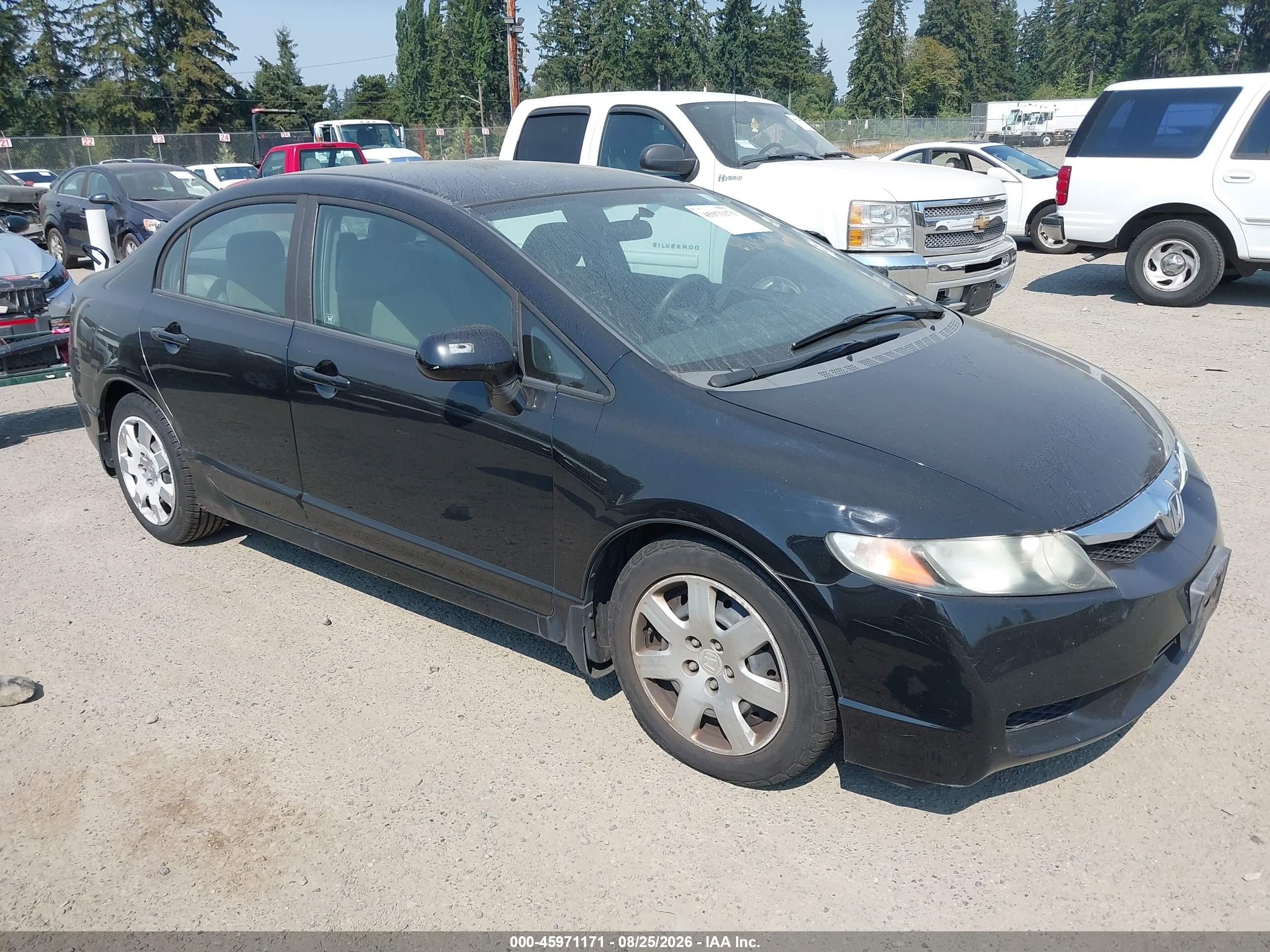 2009 Honda Civic Lx Черный vin: 19XFA16599E045961