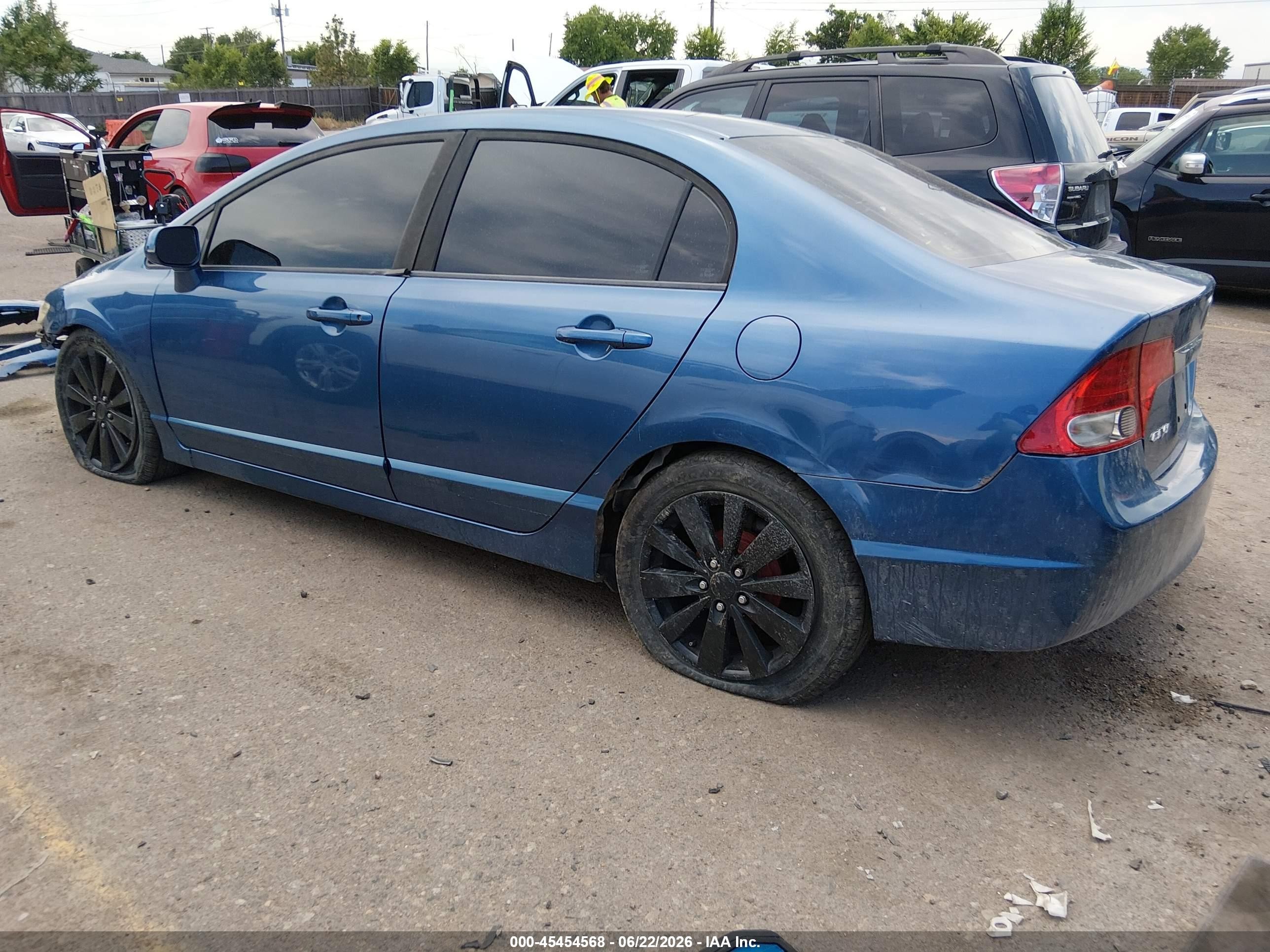 2009 Honda Civic Lx Blue vin: 19XFA16599E046379