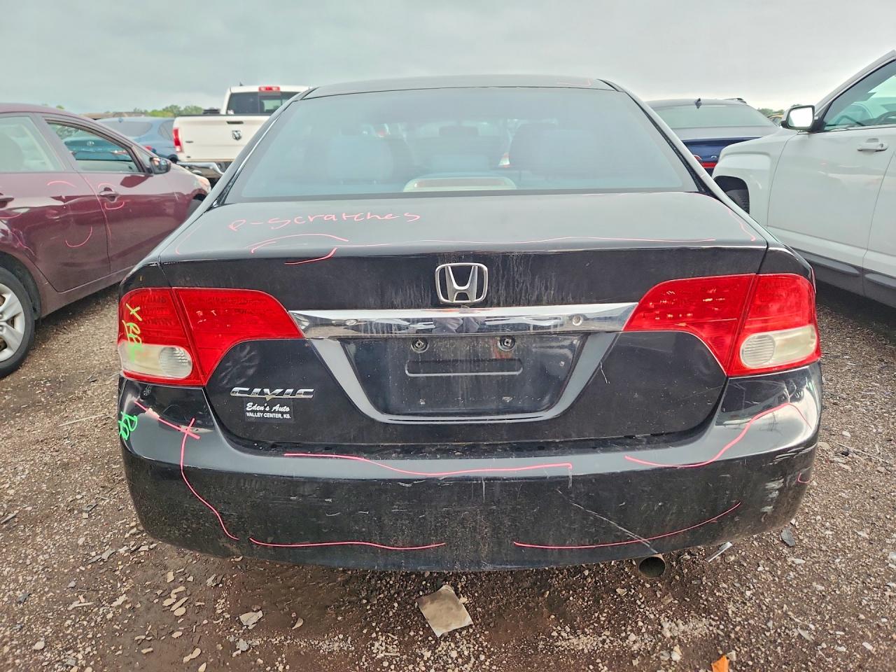2009 Honda Civic Lx Black vin: 19XFA165X9E027002