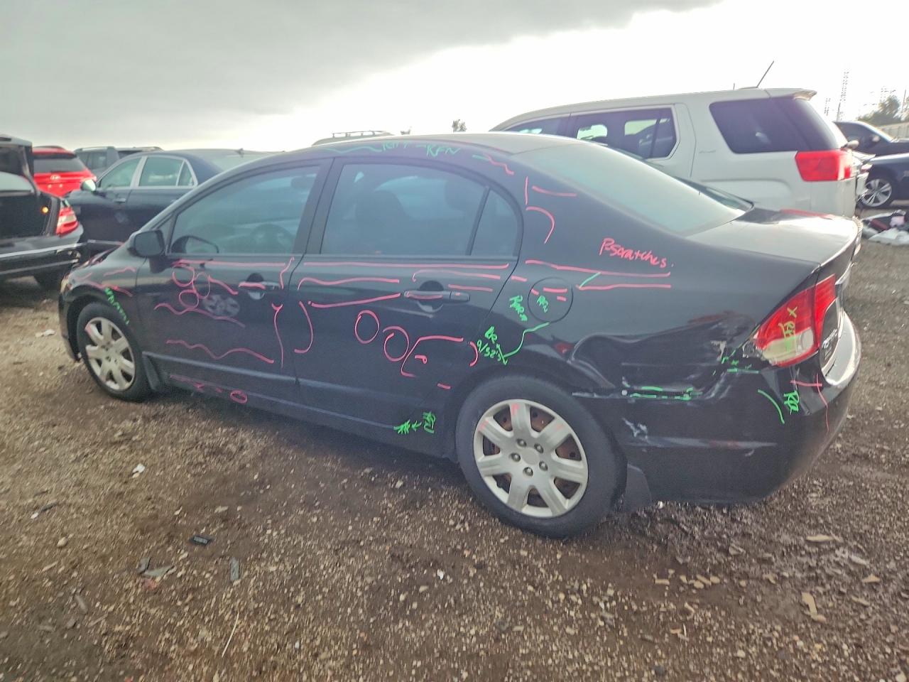 2009 Honda Civic Lx Black vin: 19XFA165X9E027002