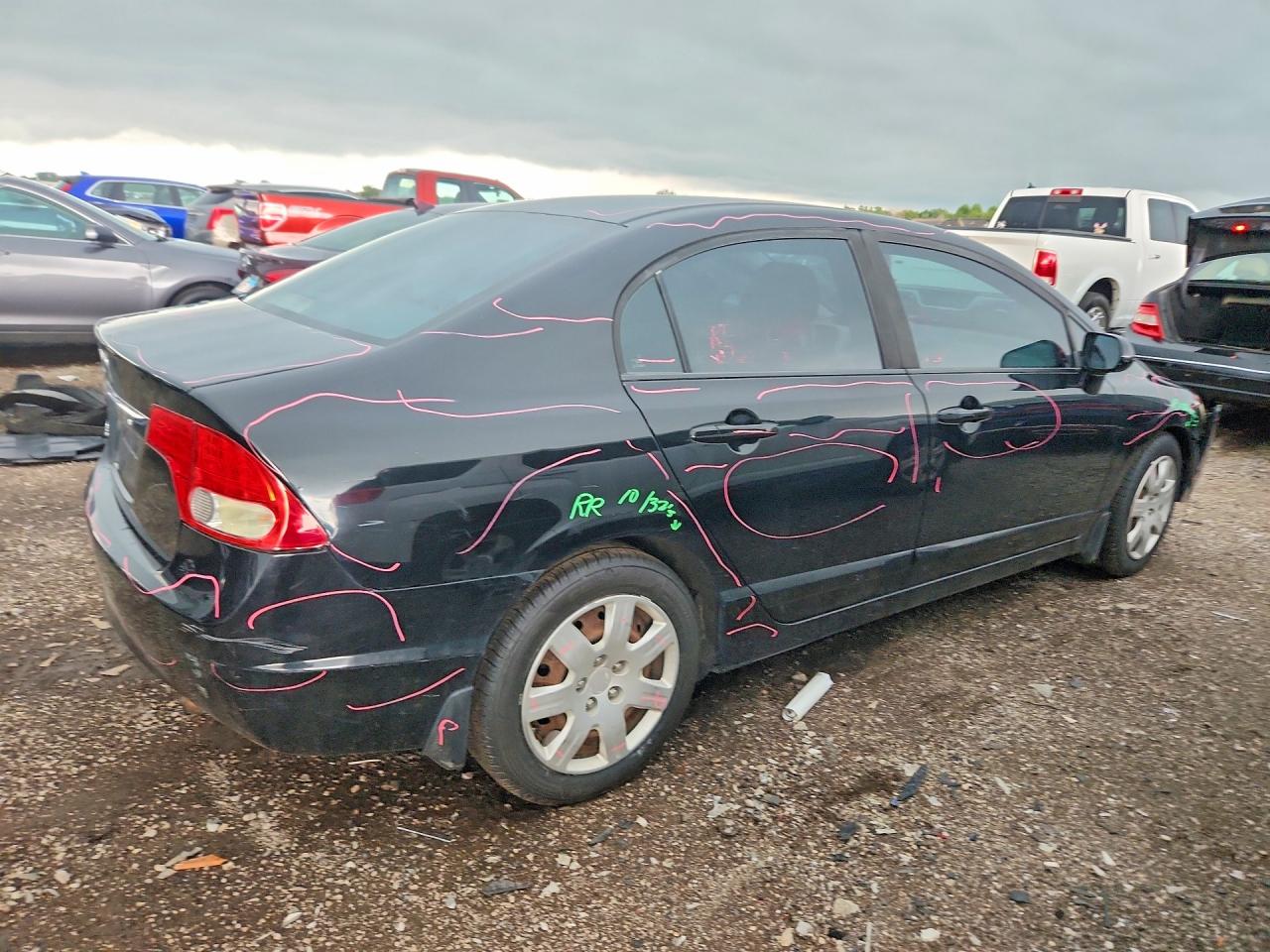 2009 Honda Civic Lx Black vin: 19XFA165X9E027002