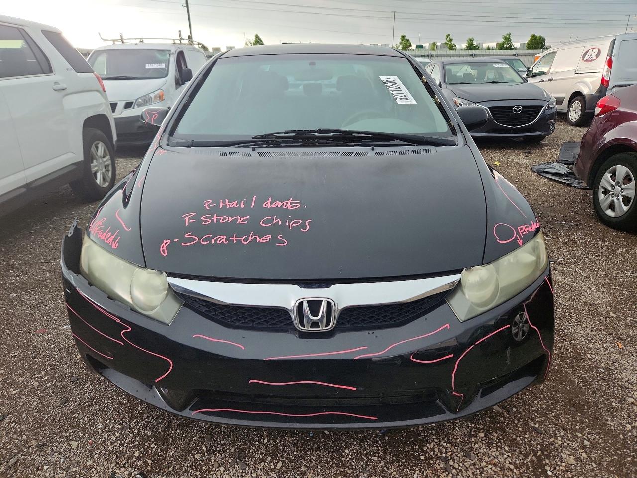2009 Honda Civic Lx Black vin: 19XFA165X9E027002