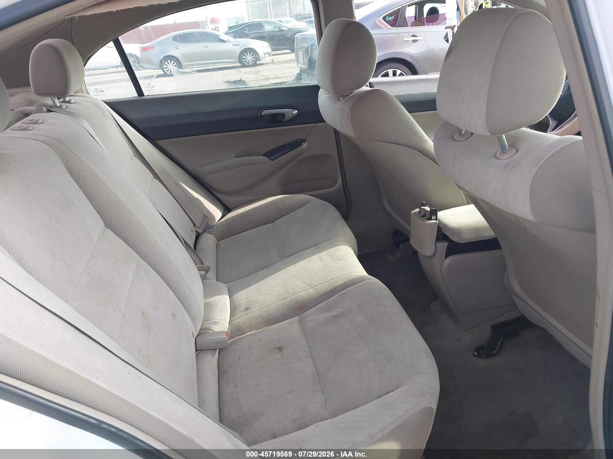 2009 Honda Civic Lx White vin: 19XFA165X9E043877