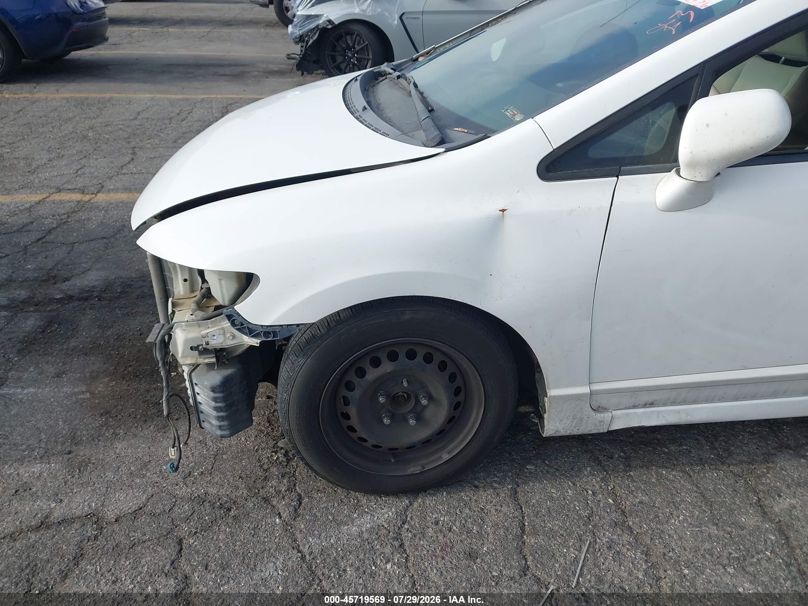 2009 Honda Civic Lx White vin: 19XFA165X9E043877