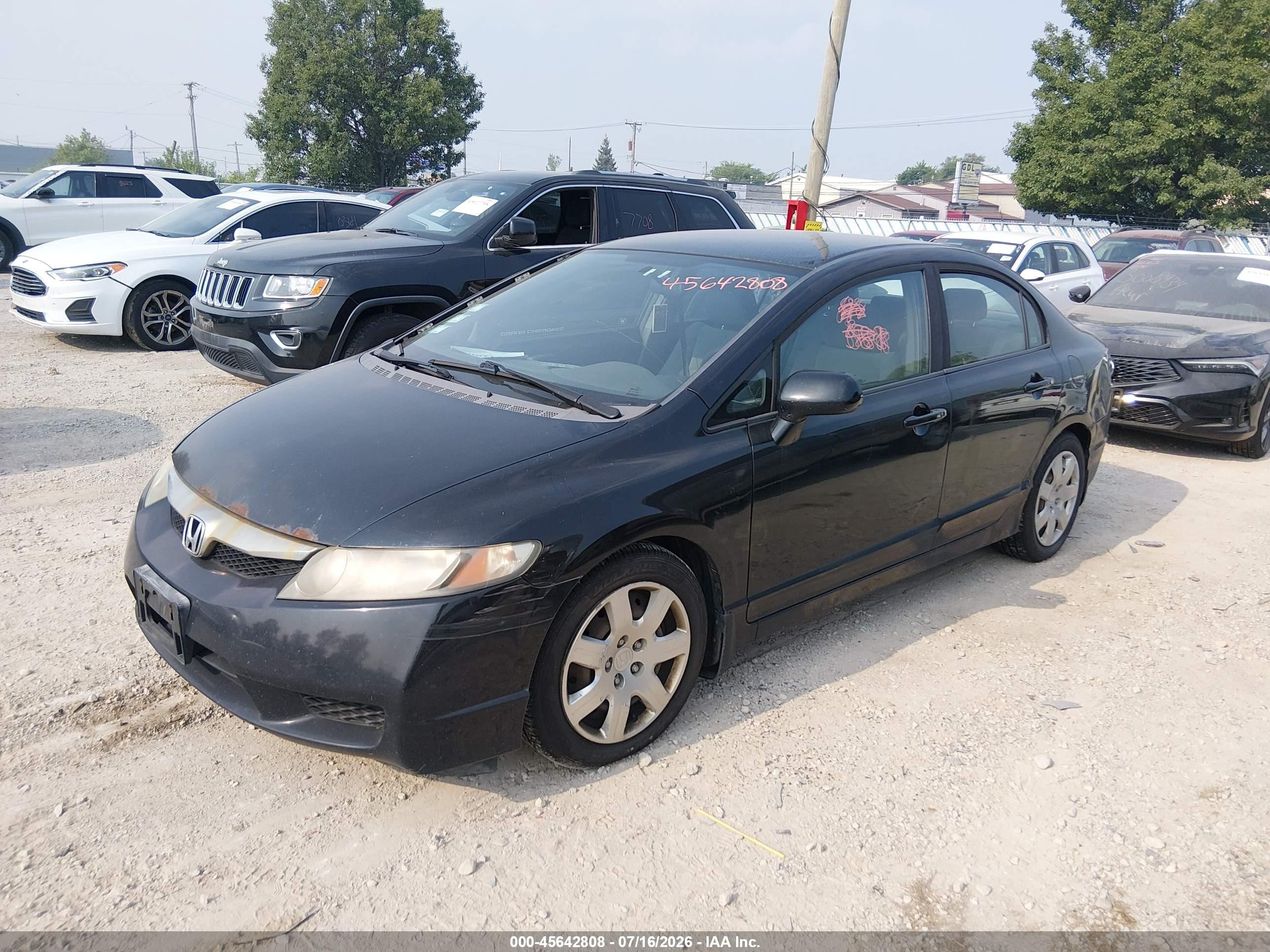 2009 Honda Civic Lx Black vin: 19XFA165X9E046830