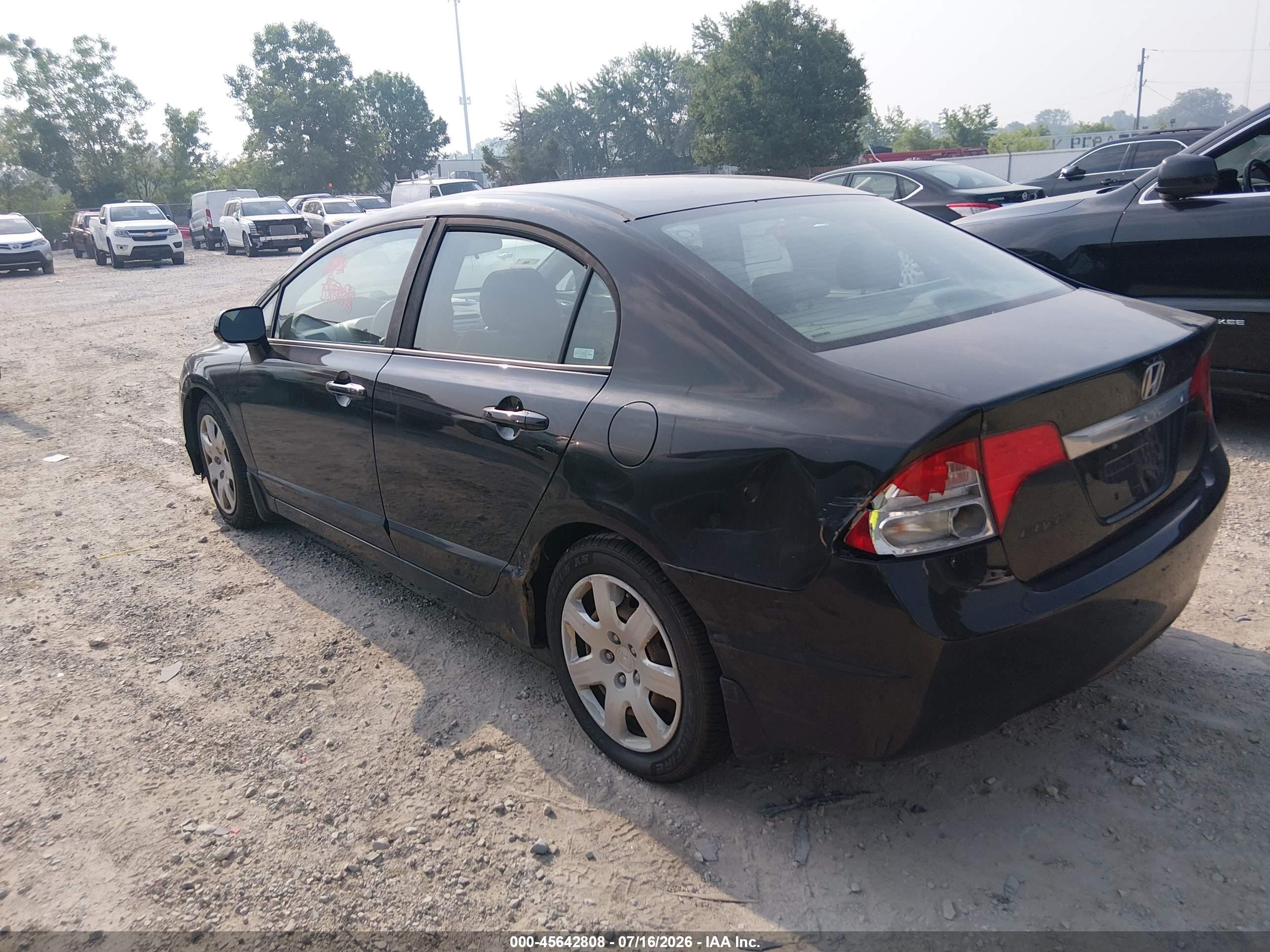 2009 Honda Civic Lx Black vin: 19XFA165X9E046830