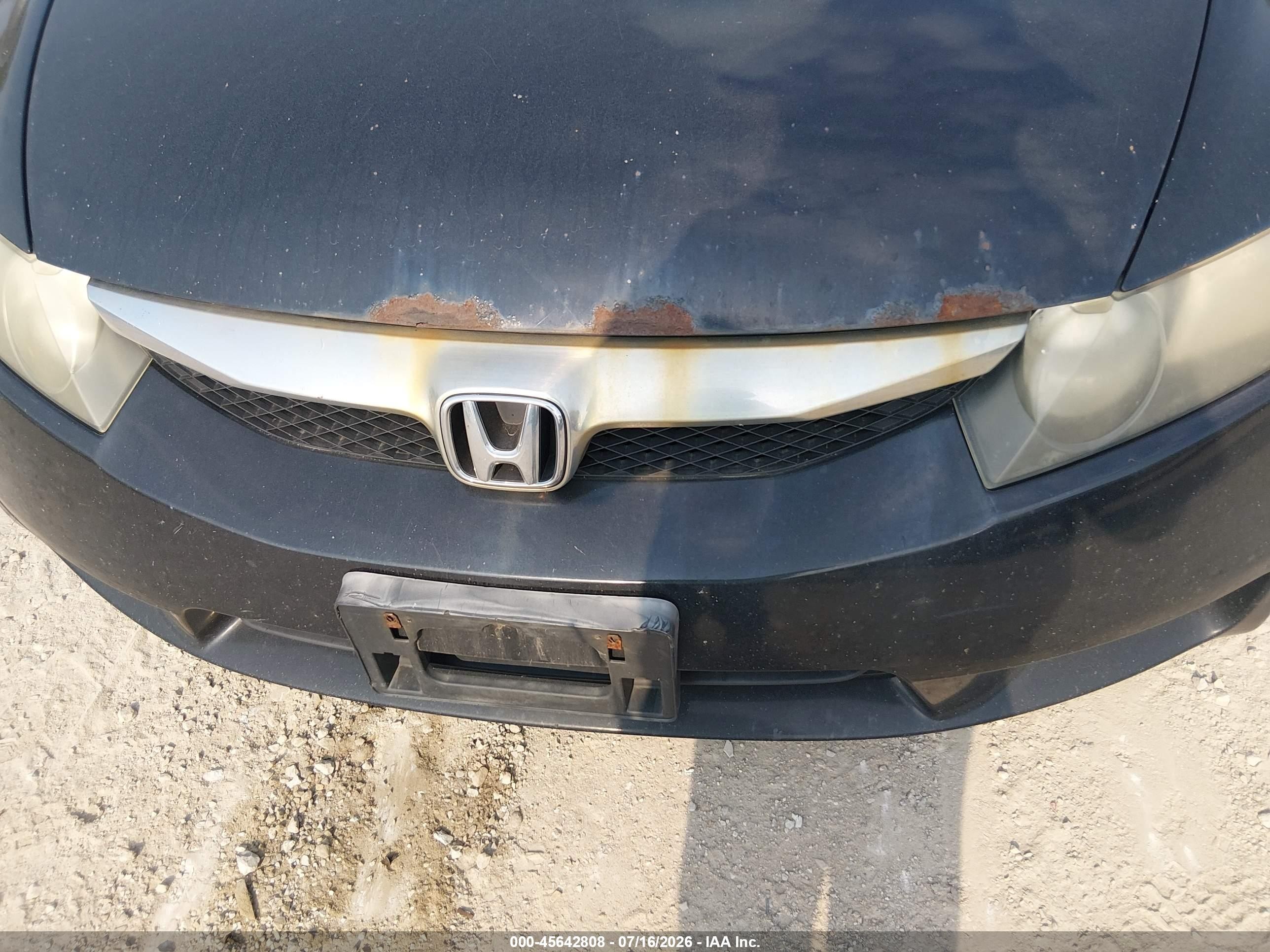 2009 Honda Civic Lx Black vin: 19XFA165X9E046830