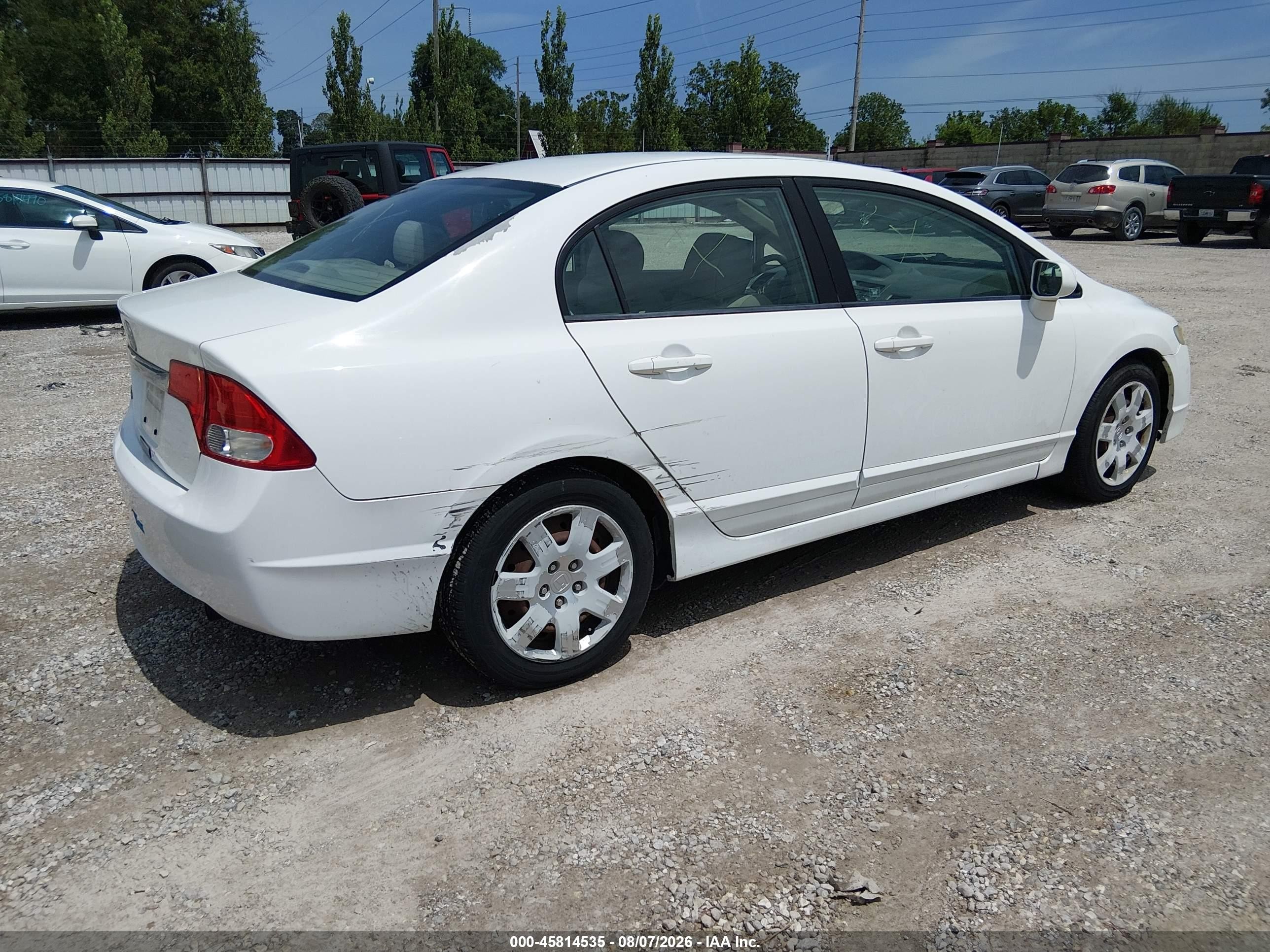 2009 Honda Civic Lx White vin: 19XFA165X9E048061