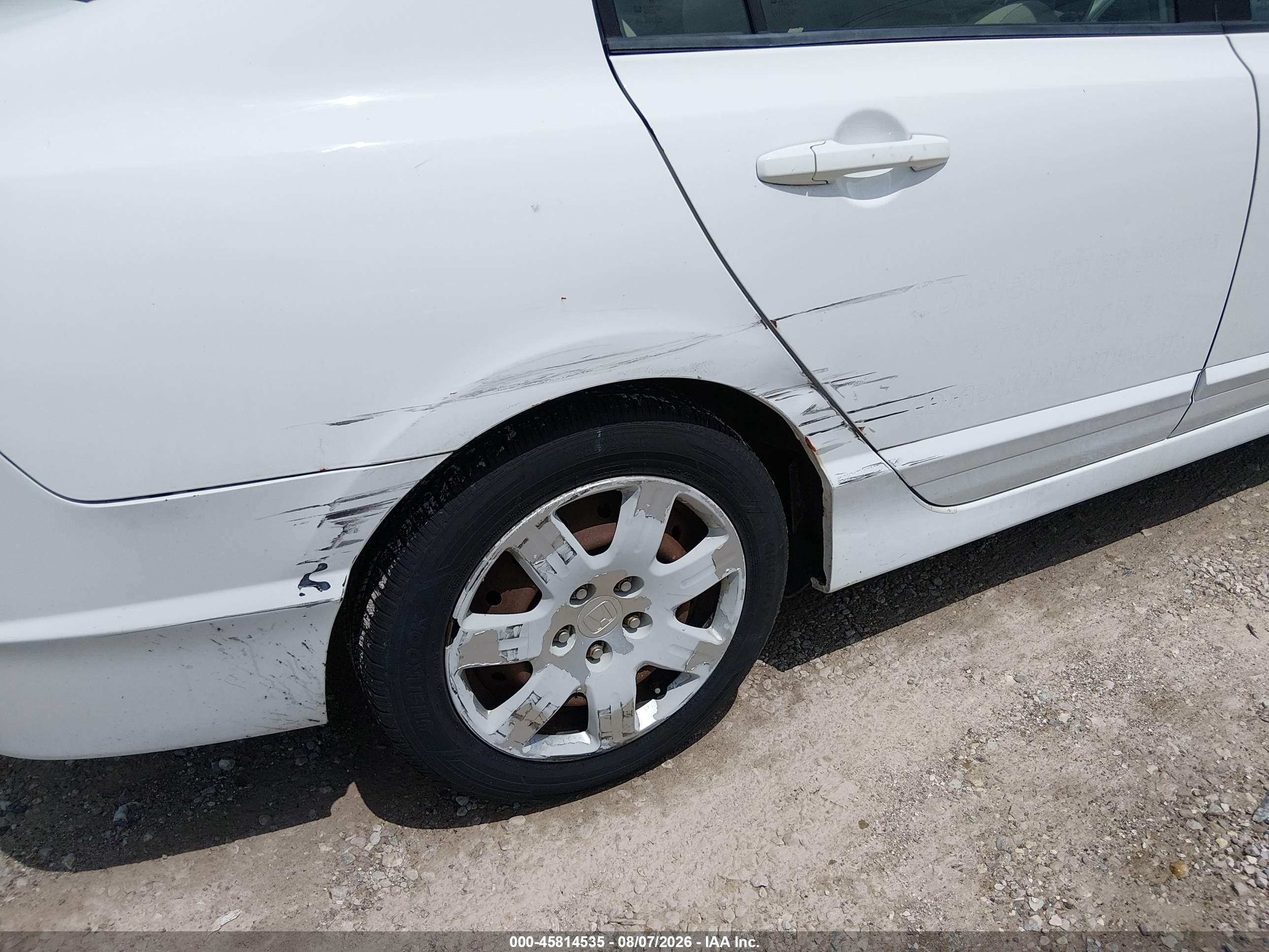 2009 Honda Civic Lx White vin: 19XFA165X9E048061