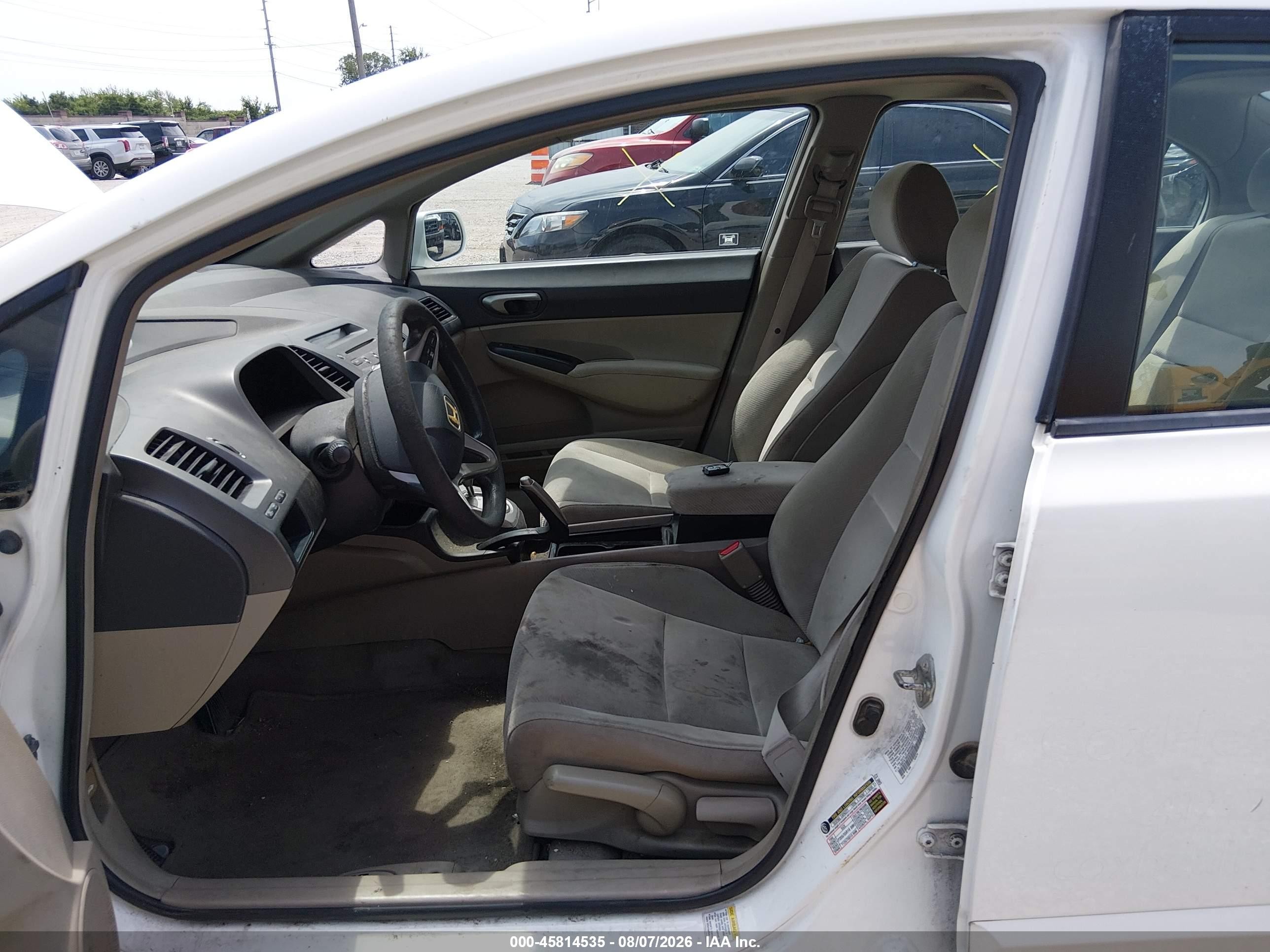 2009 Honda Civic Lx White vin: 19XFA165X9E048061