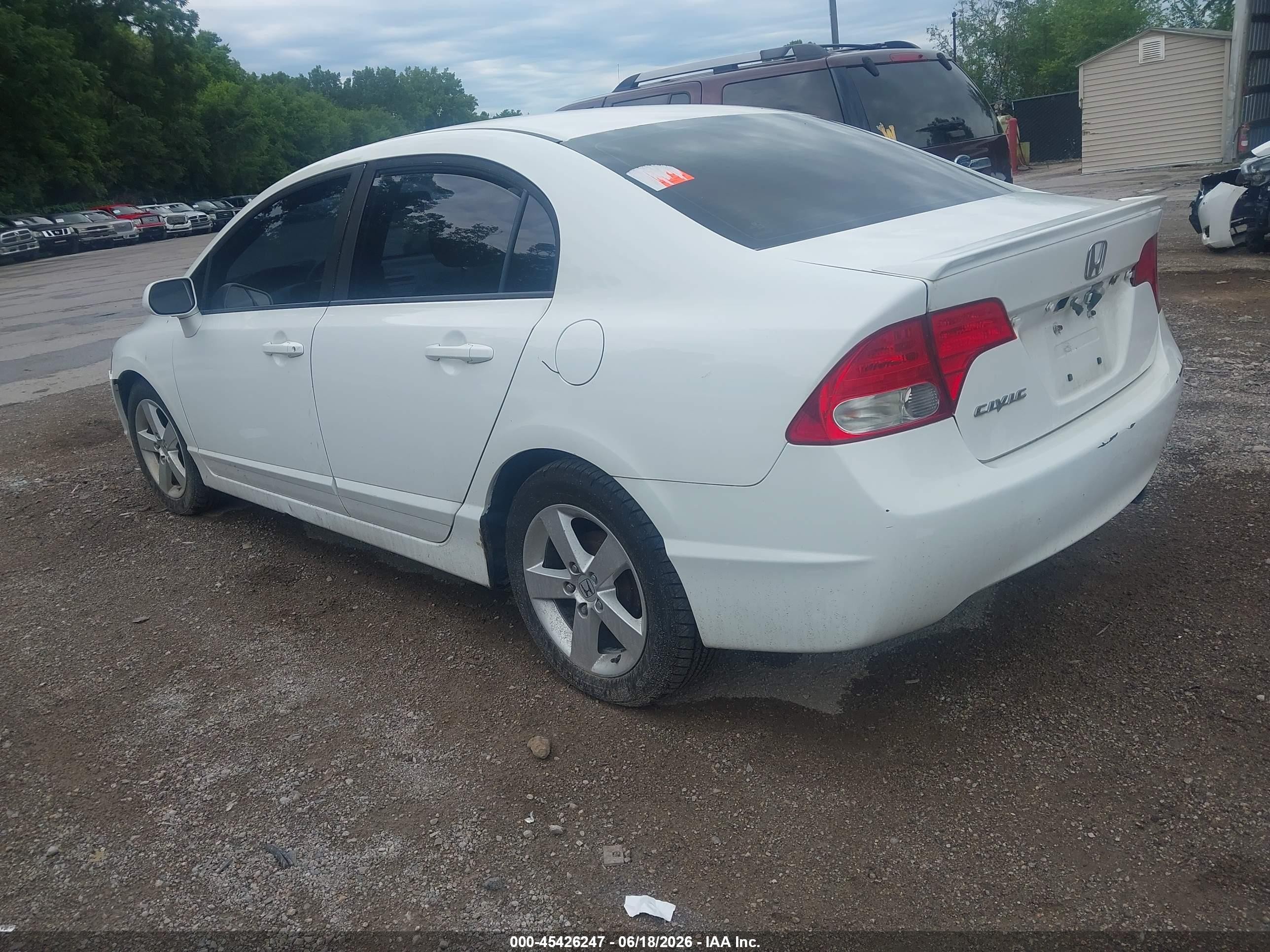 2009 Honda Civic Lx-s White vin: 19XFA16629E030128