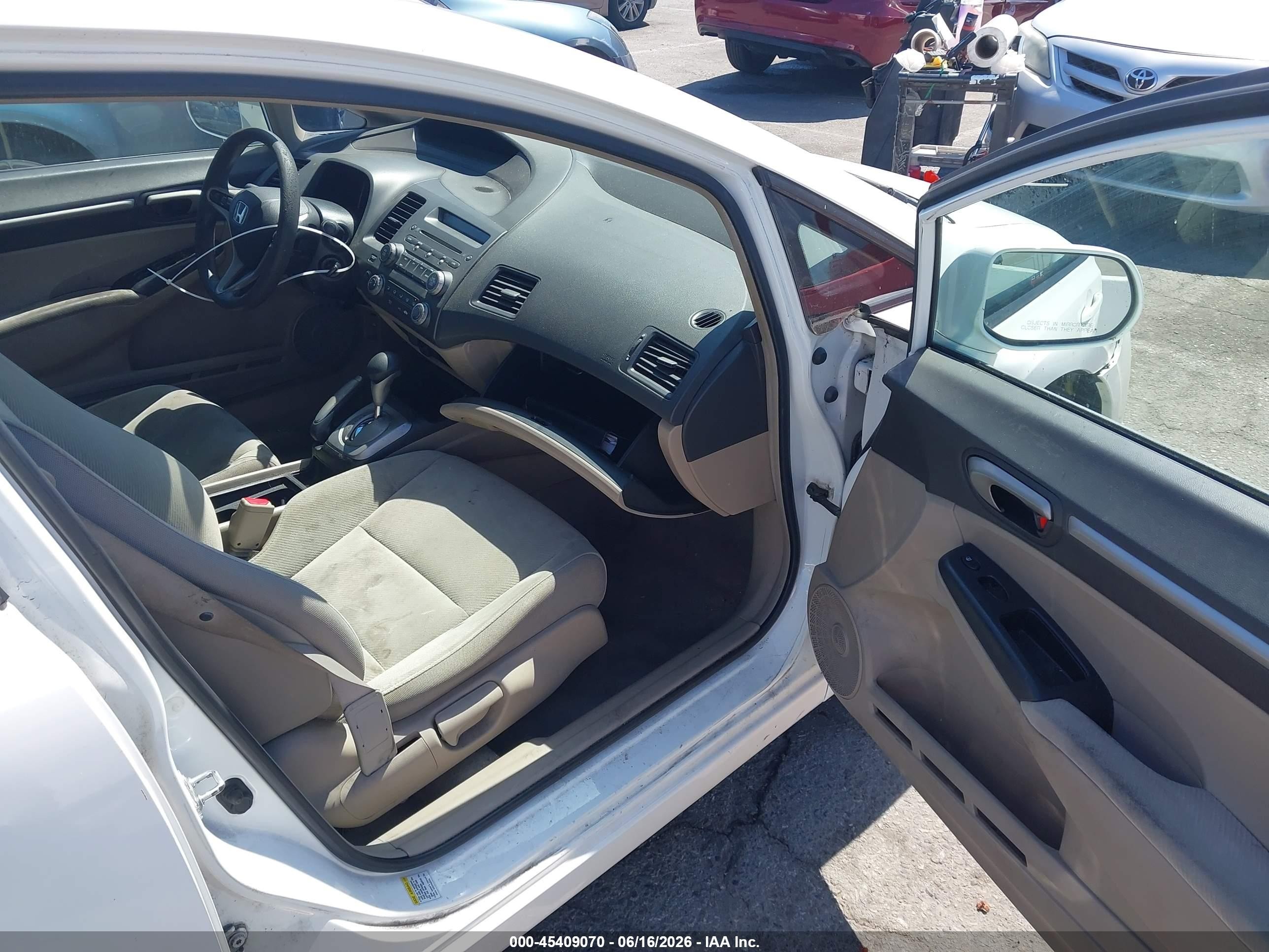 2009 Honda Civic Ex Белый vin: 19XFA16819E035869