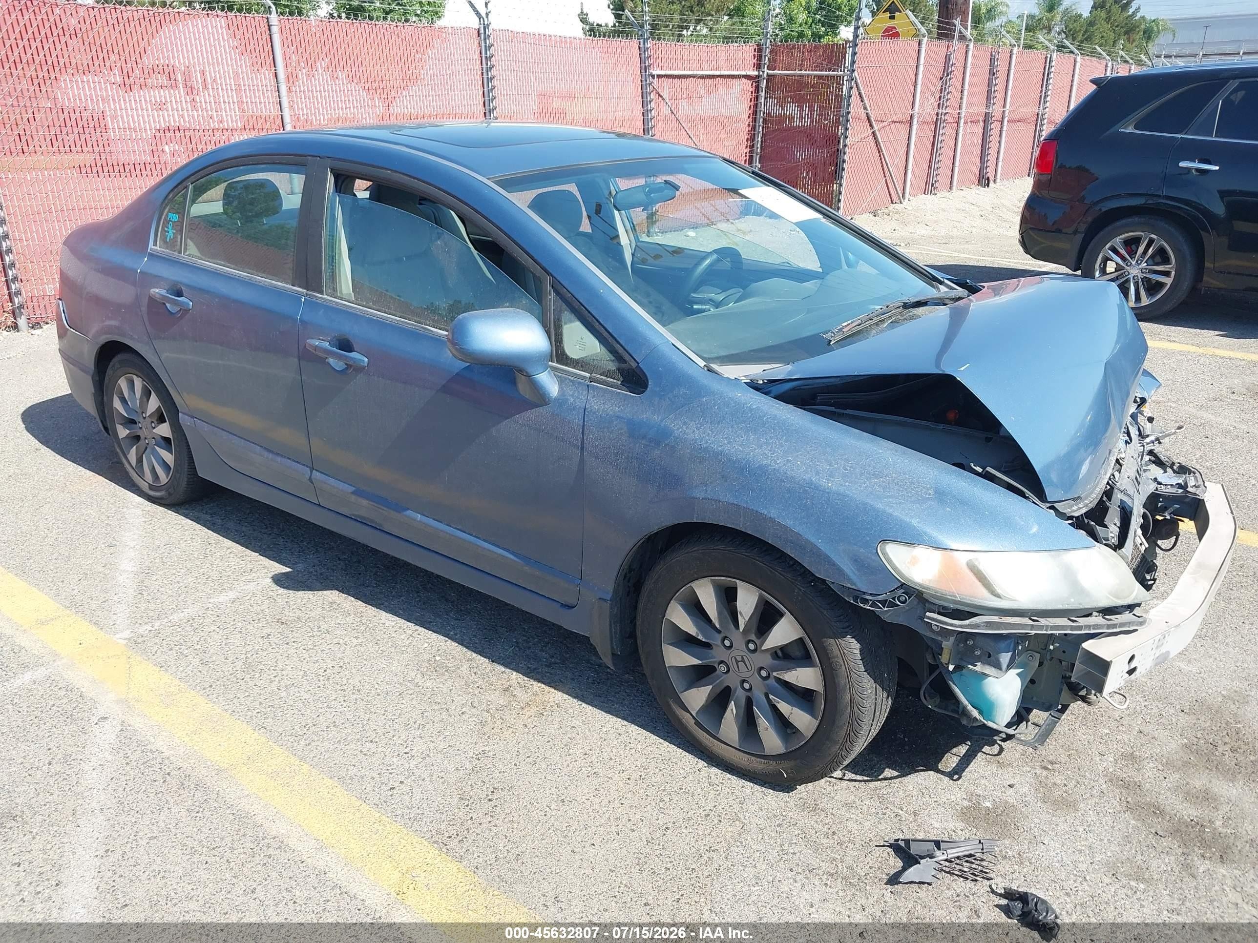 2009 Honda Civic Ex Blue vin: 19XFA16829E011922