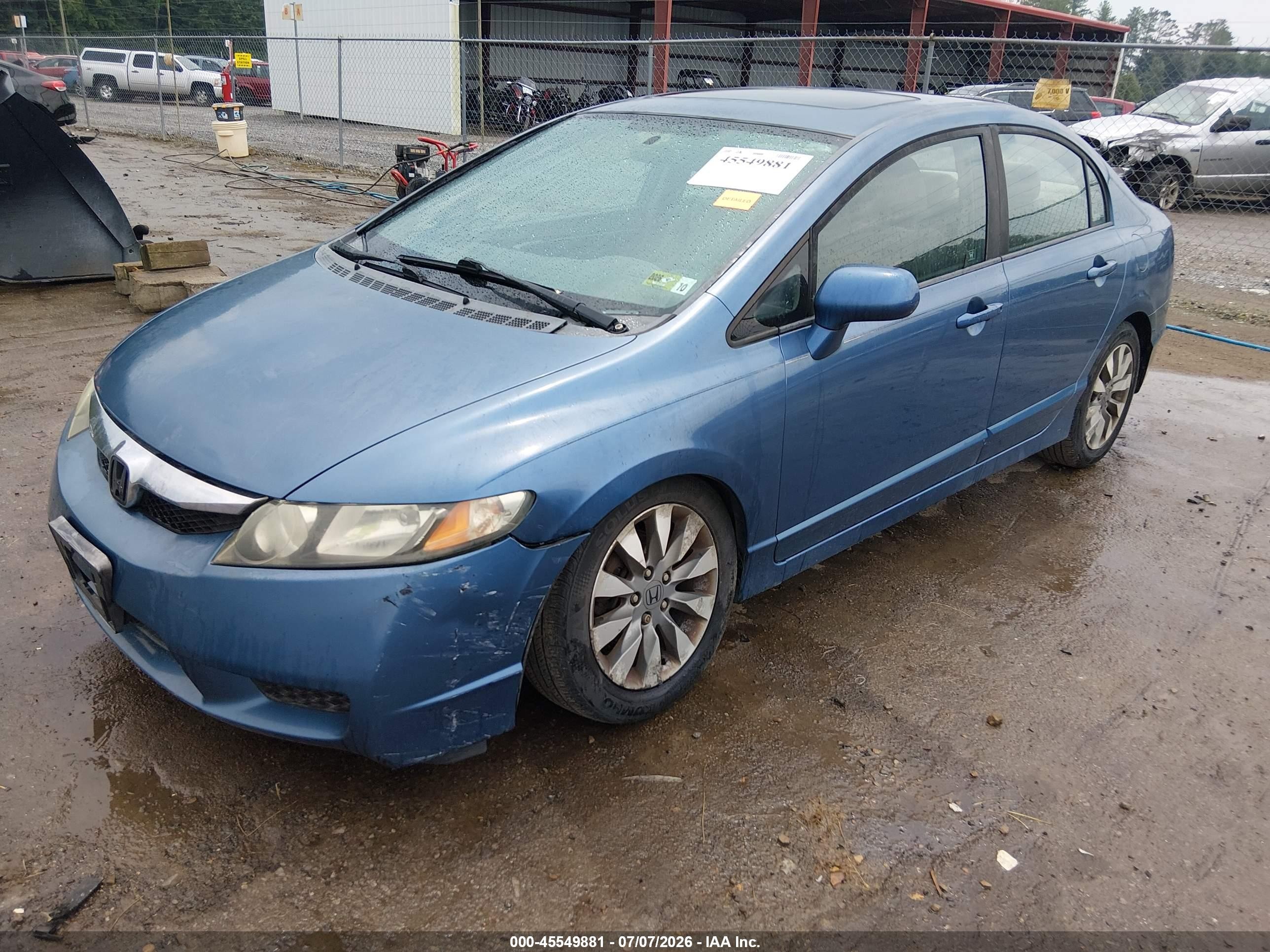 2009 Honda Civic Ex Синий vin: 19XFA16879E003315