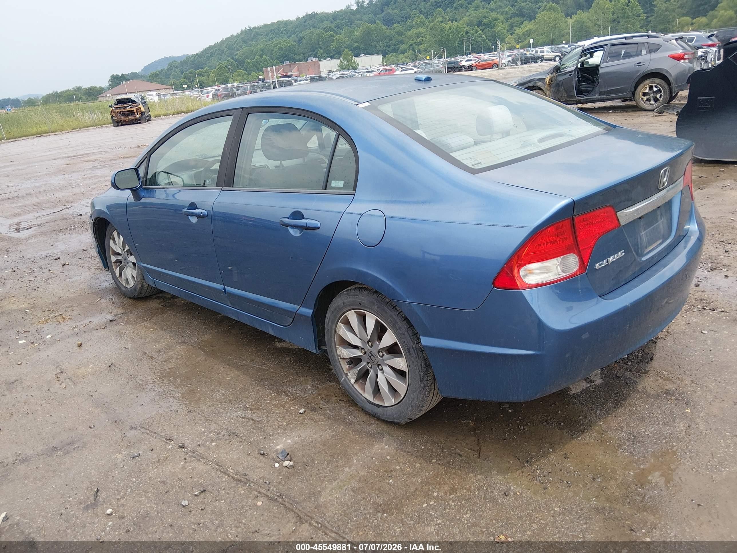 2009 Honda Civic Ex Синий vin: 19XFA16879E003315