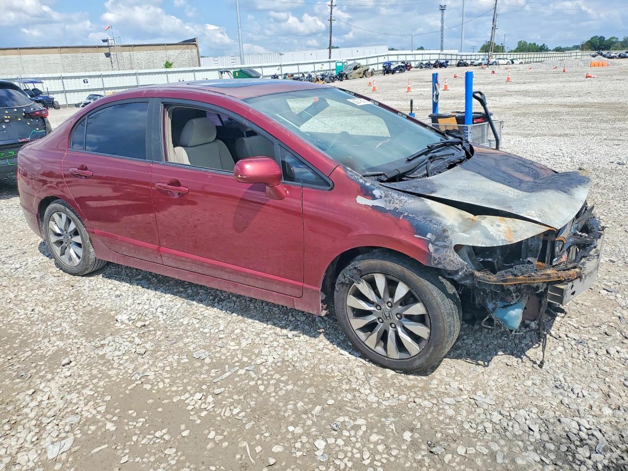 2009 Honda Civic Ex Burgundy vin: 19XFA16879E008157
