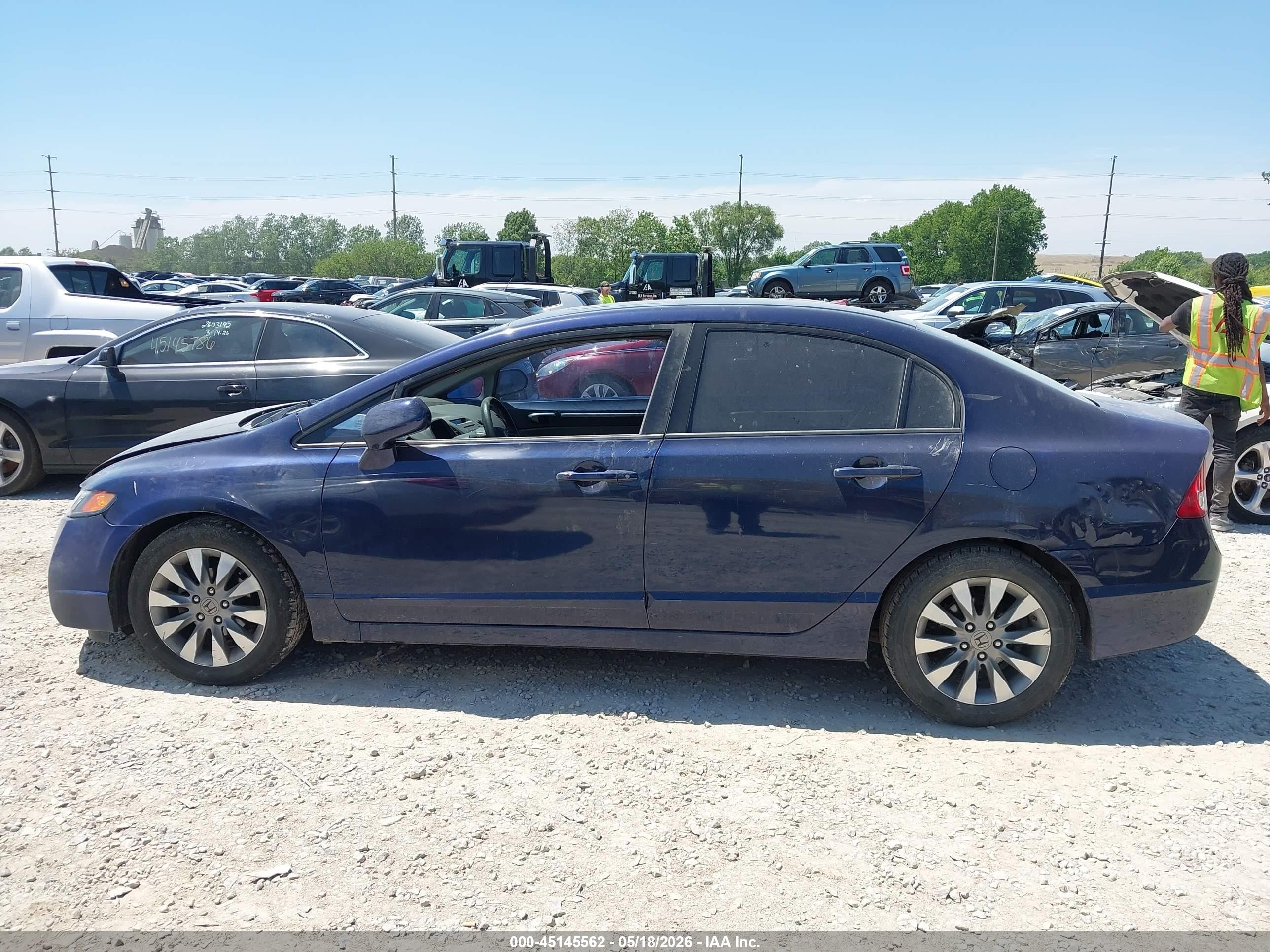 2009 Honda Civic Ex Dark Blue vin: 19XFA16879E016792