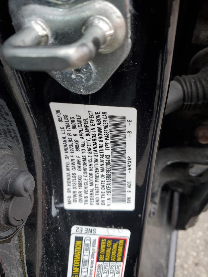 2009 Honda Civic Ex Black vin: 19XFA16889E030443