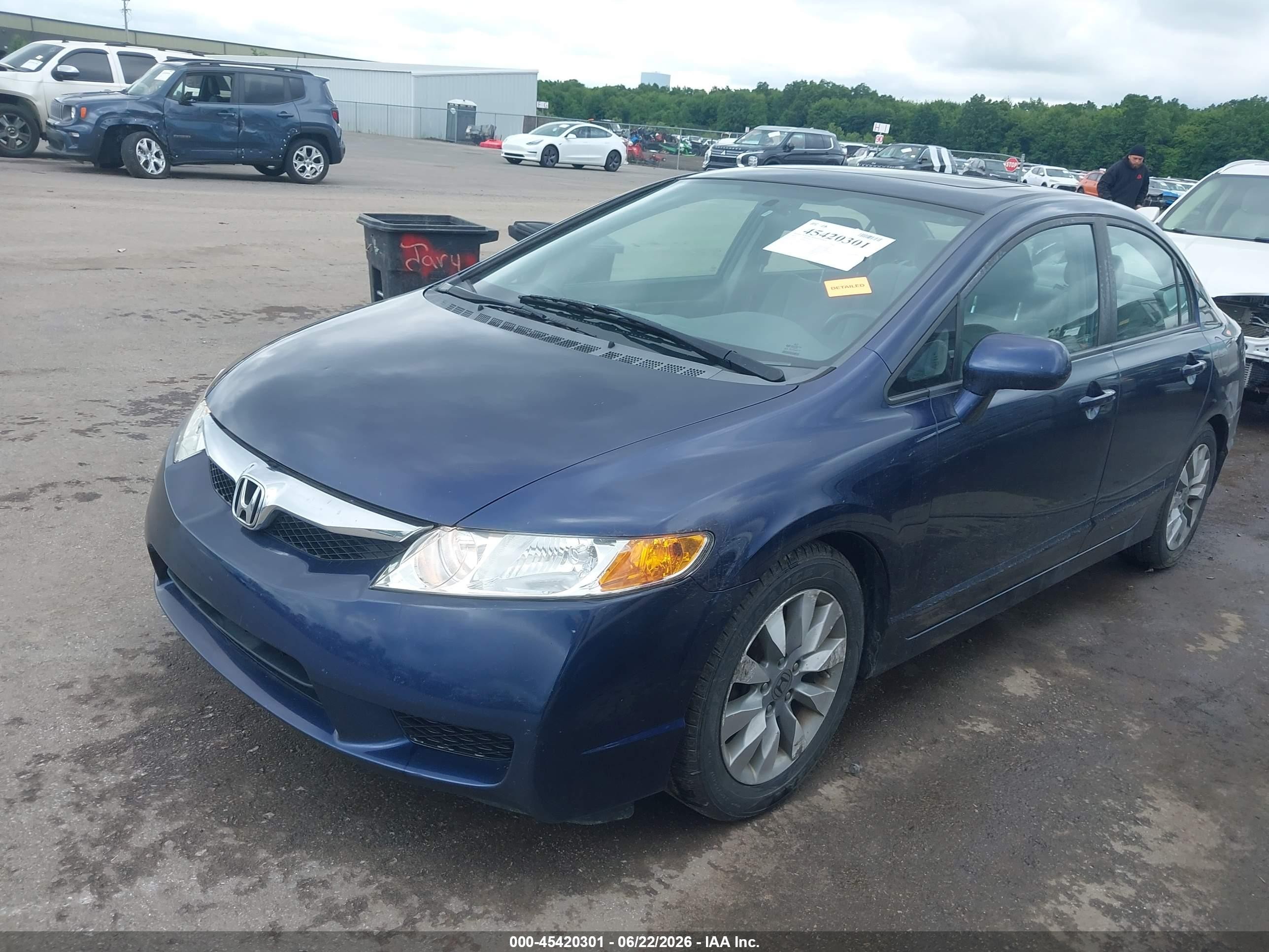 2009 Honda Civic Ex Blue vin: 19XFA16889E045461