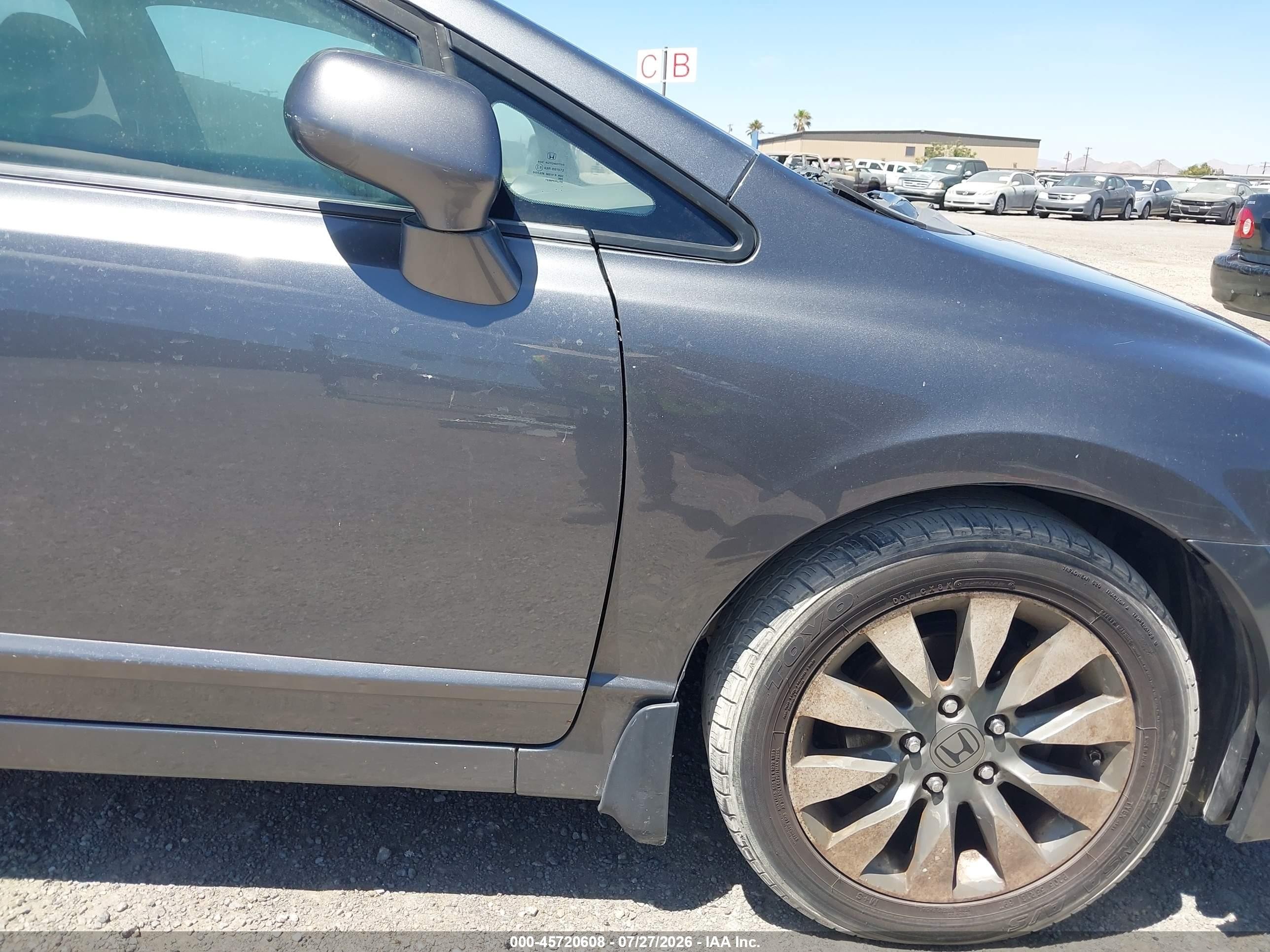 2009 Honda Civic Ex Gray vin: 19XFA16899E009178