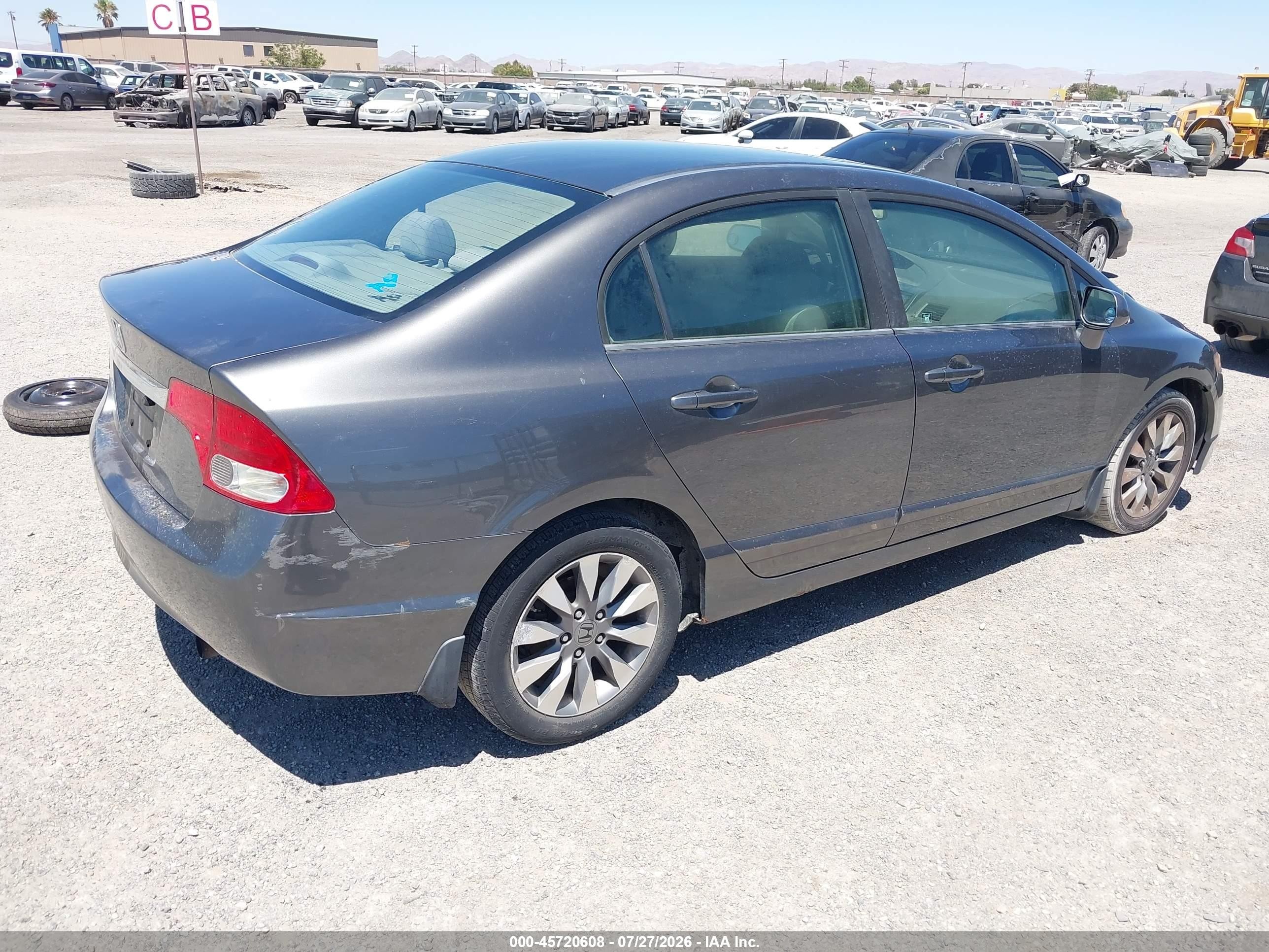 2009 Honda Civic Ex Gray vin: 19XFA16899E009178