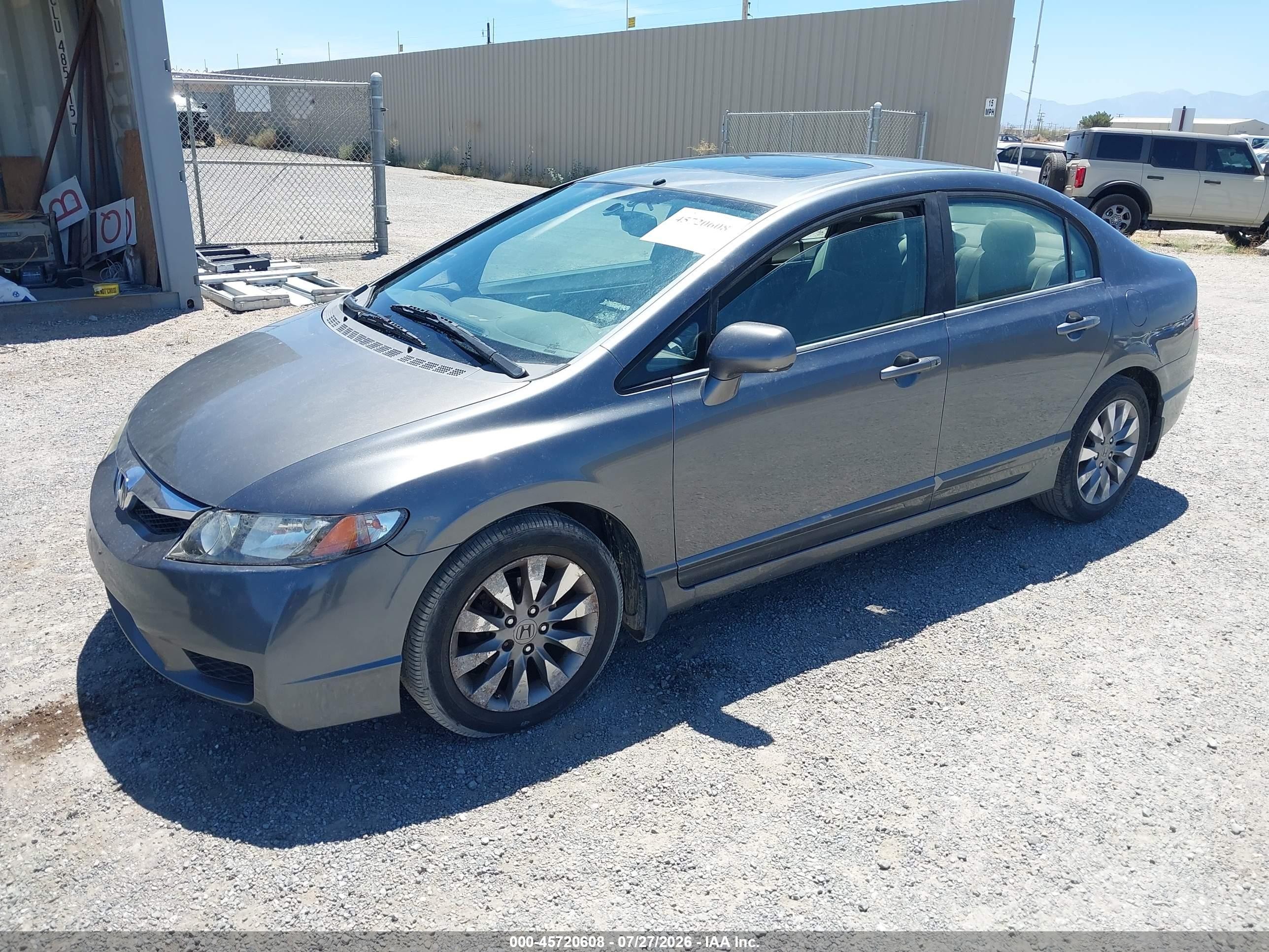 2009 Honda Civic Ex Gray vin: 19XFA16899E009178