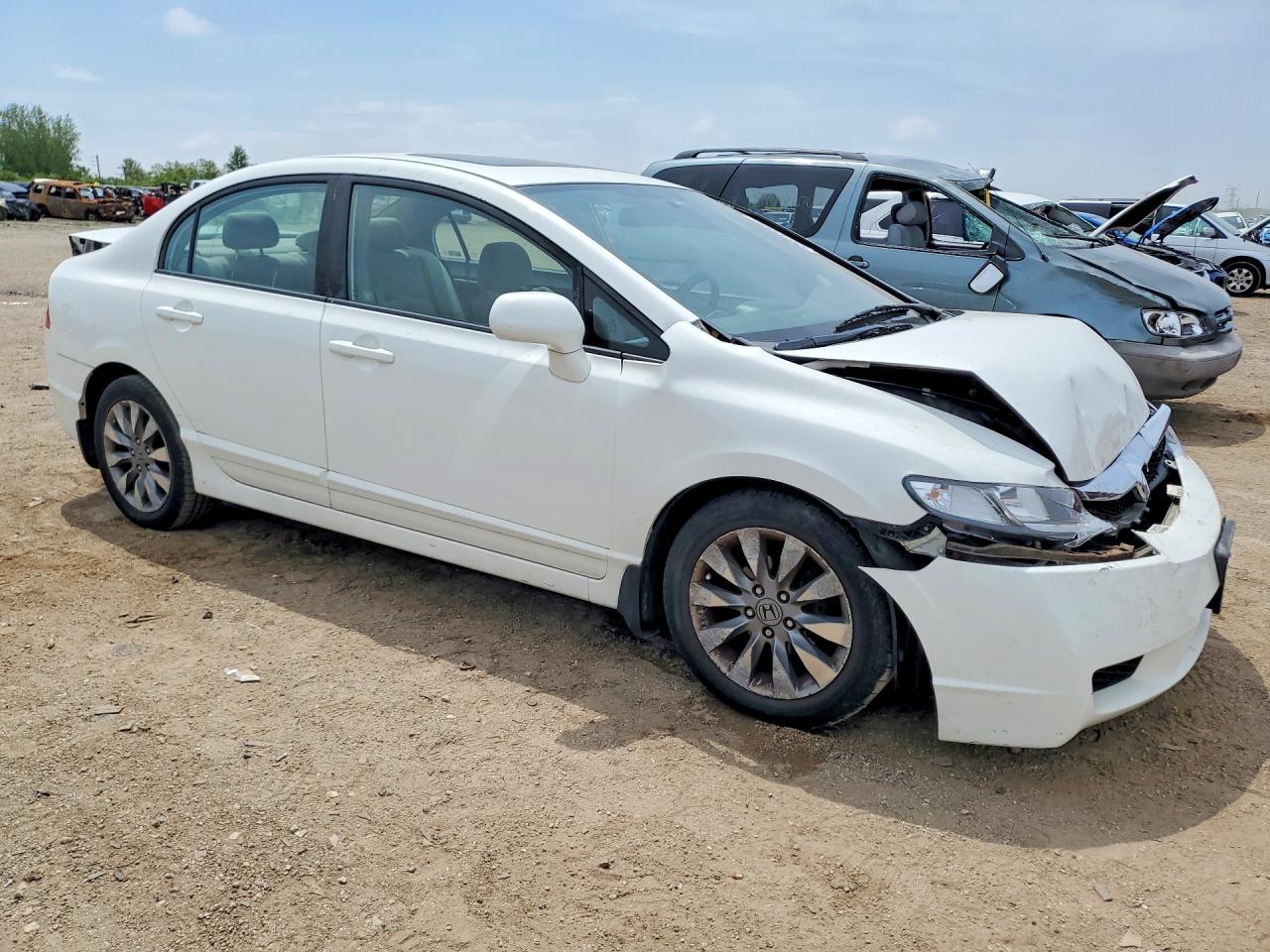 2009 Honda Civic Ex White vin: 19XFA16899E010119