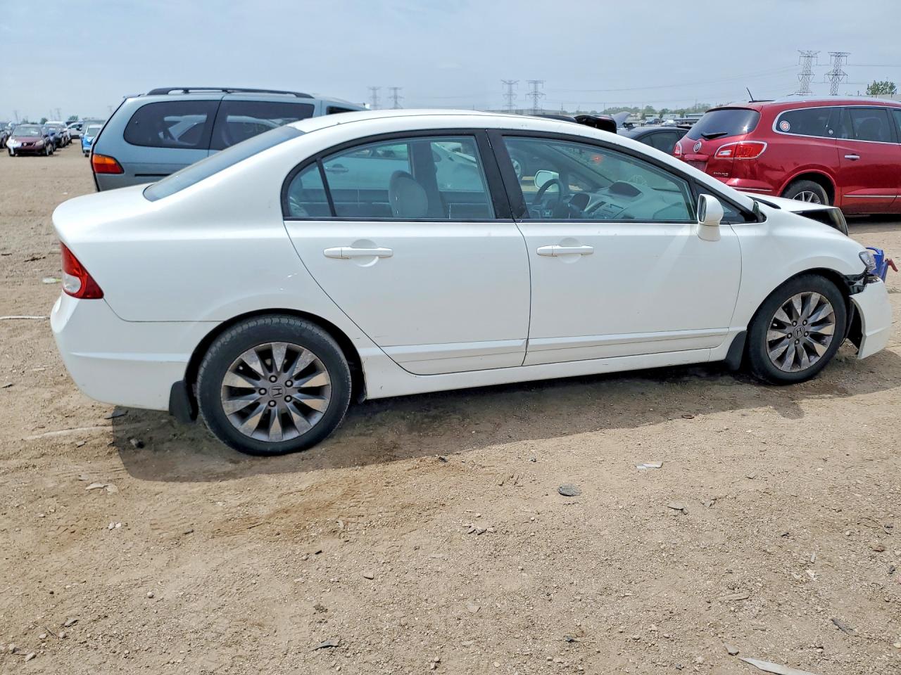 2009 Honda Civic Ex White vin: 19XFA16899E010119