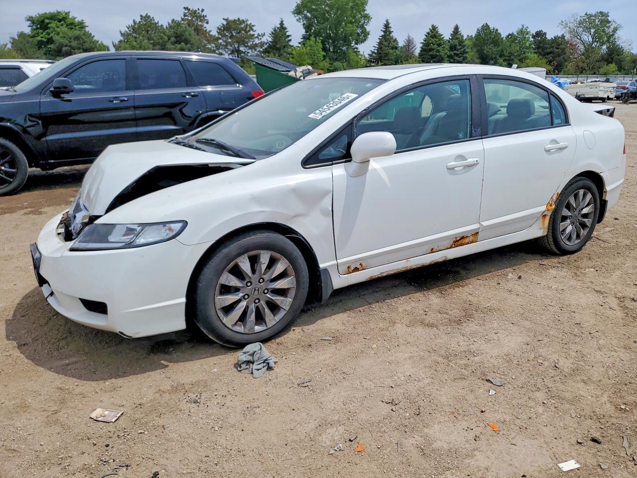 2009 Honda Civic Ex White vin: 19XFA16899E010119