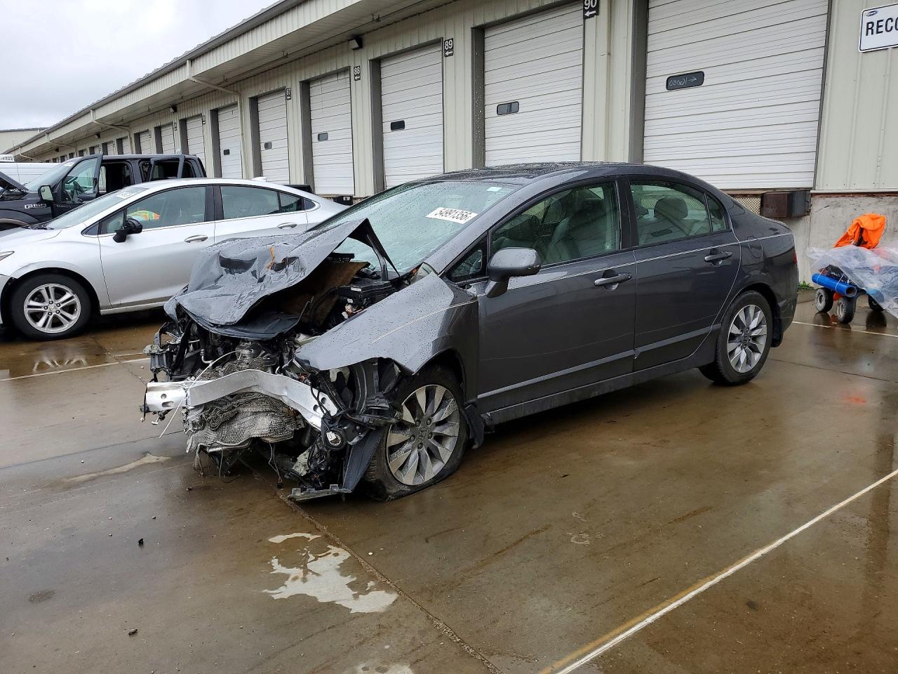 2009 Honda Civic Exl Gray vin: 19XFA16909E003598