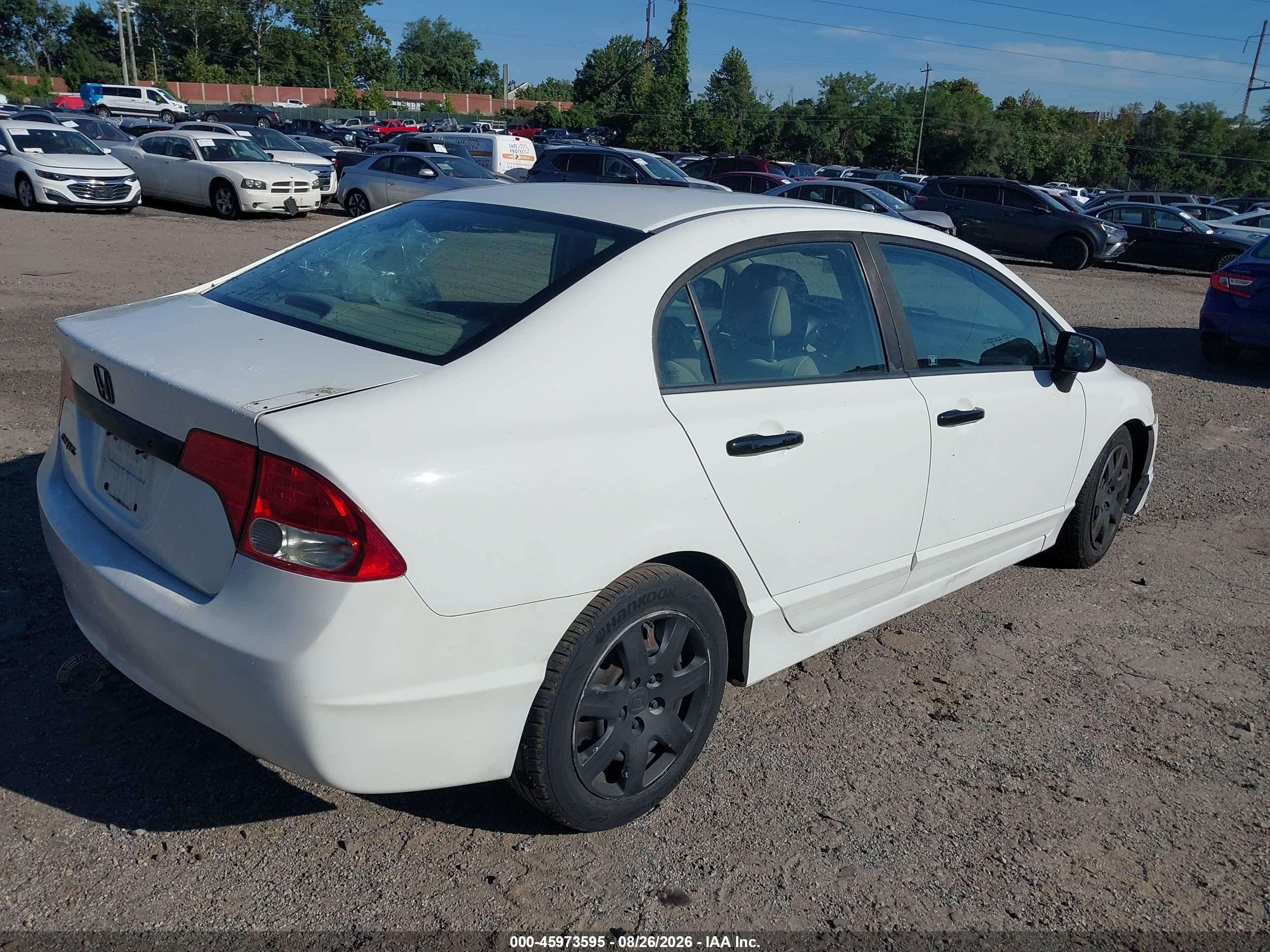 2010 Honda Civic Lx White vin: 19XFA1E50AE007783
