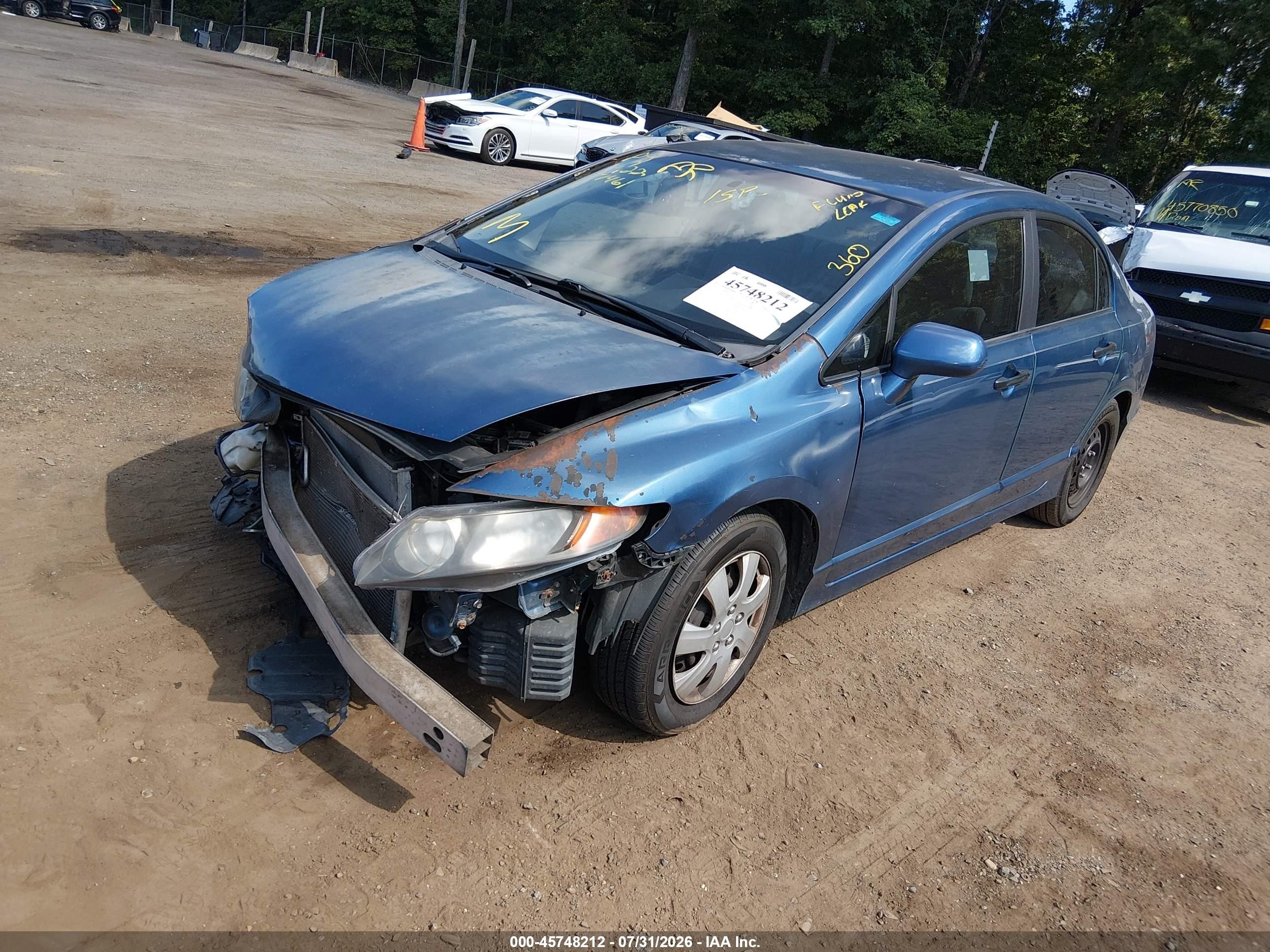2010 Honda Civic Vp Blue vin: 19XFA1F31AE057461
