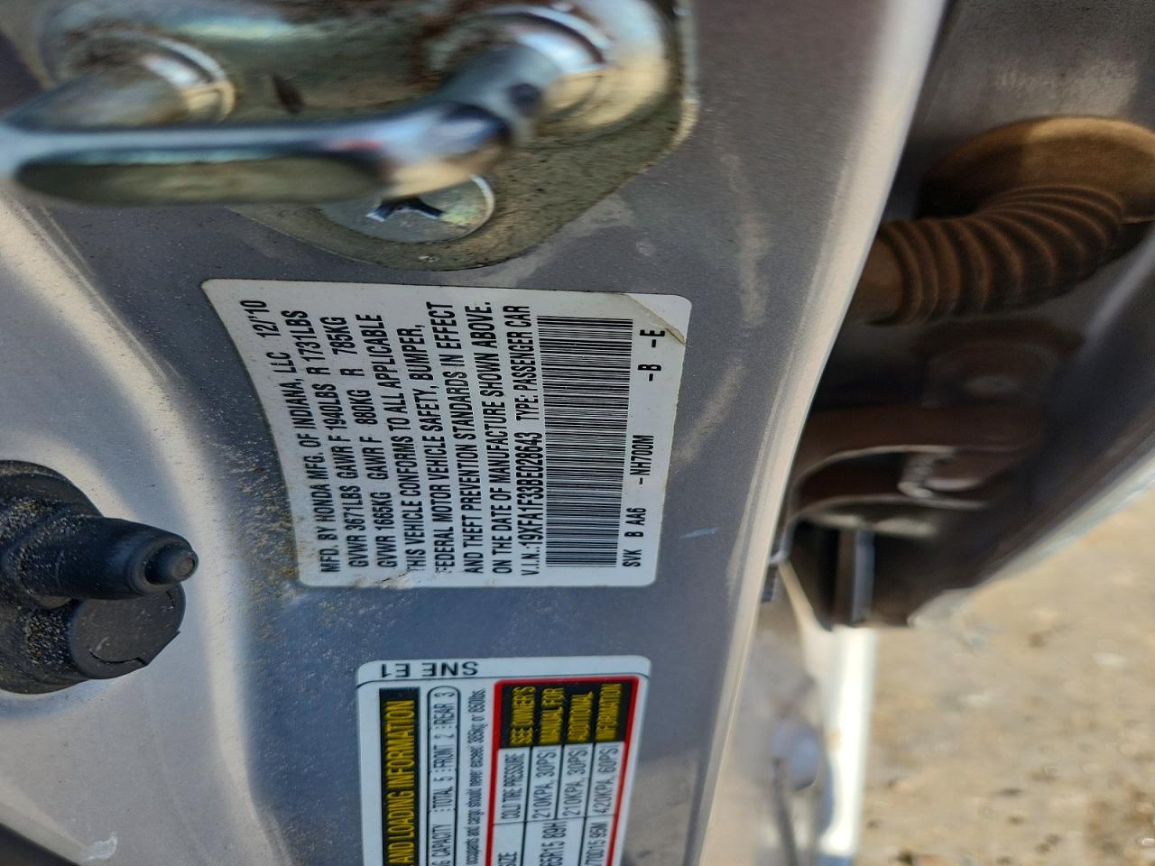 2011 Honda Civic Vp Silver vin: 19XFA1F33BE028643