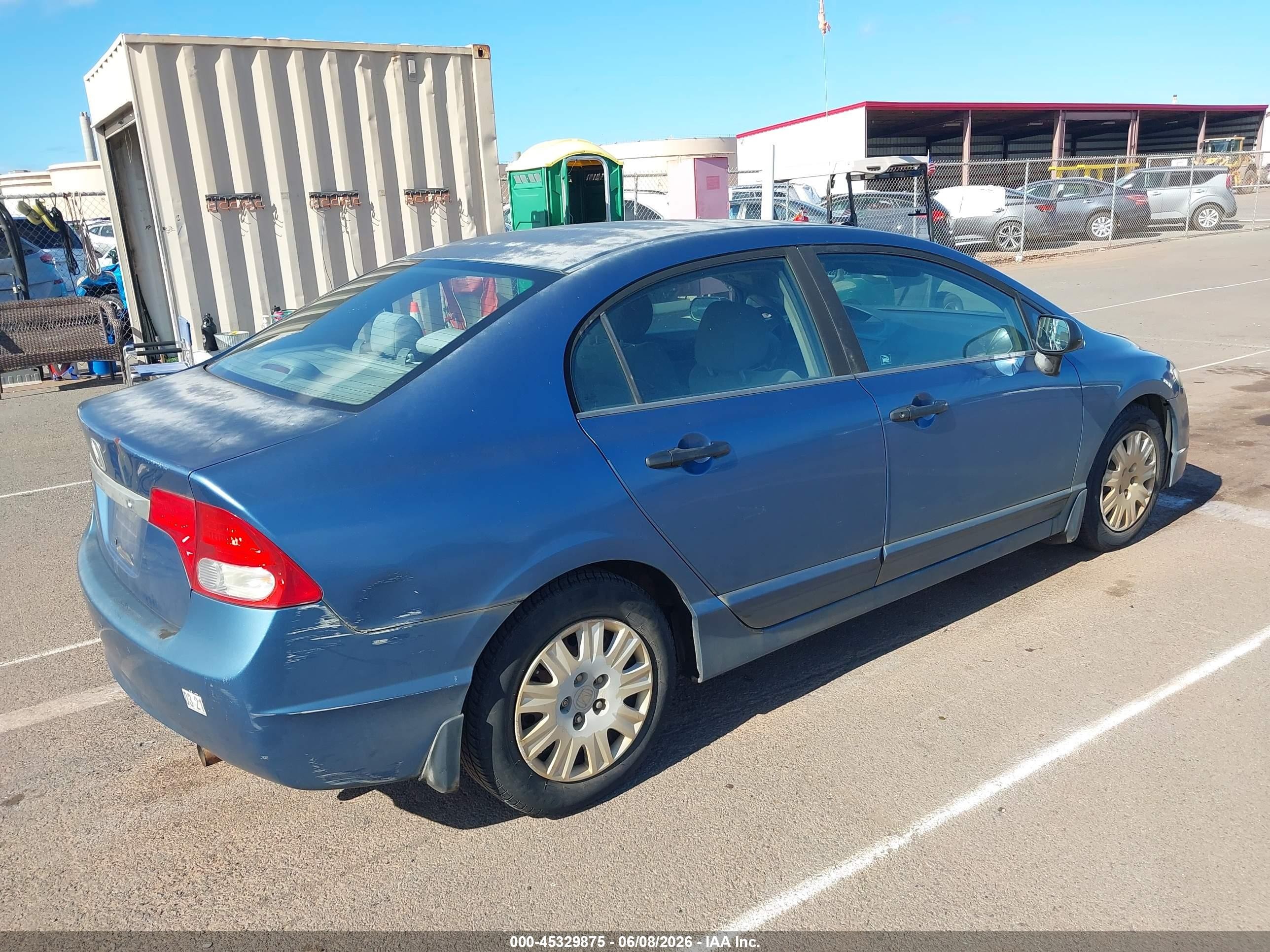 2010 Honda Civic Vp Blue vin: 19XFA1F37AE008765