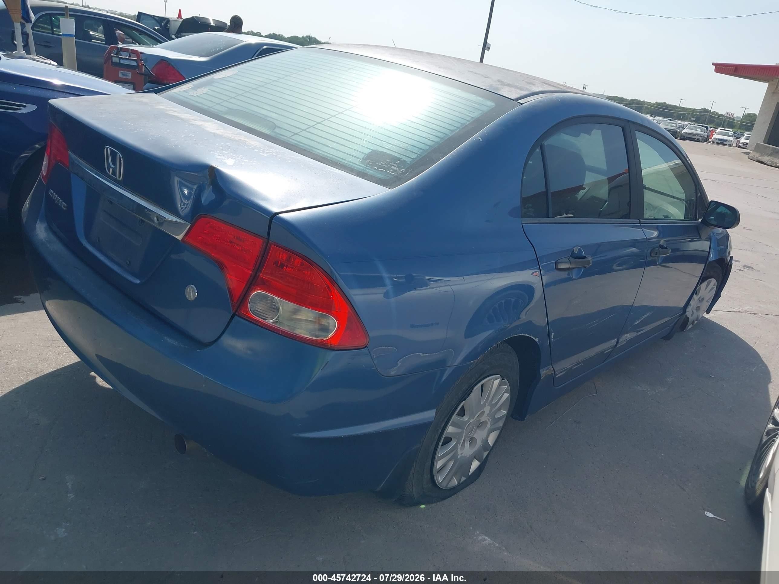 2010 Honda Civic Vp Blue vin: 19XFA1F37AE016316