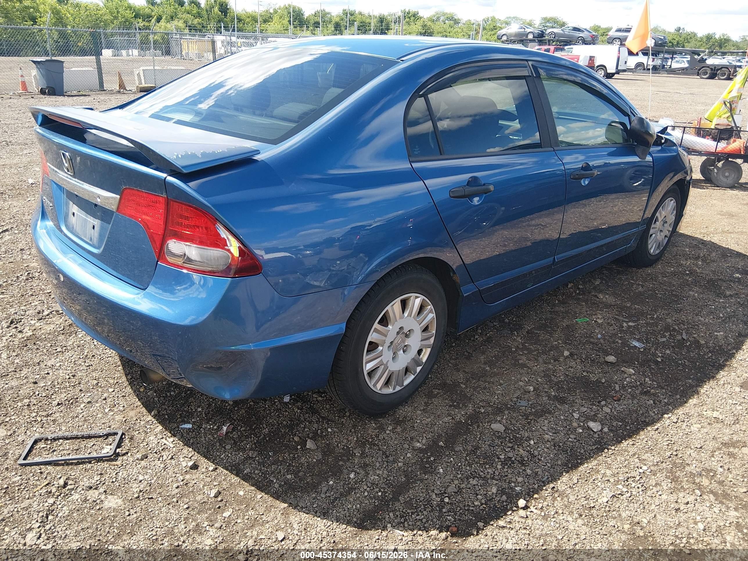 2010 Honda Civic Vp Blue vin: 19XFA1F37AE035741