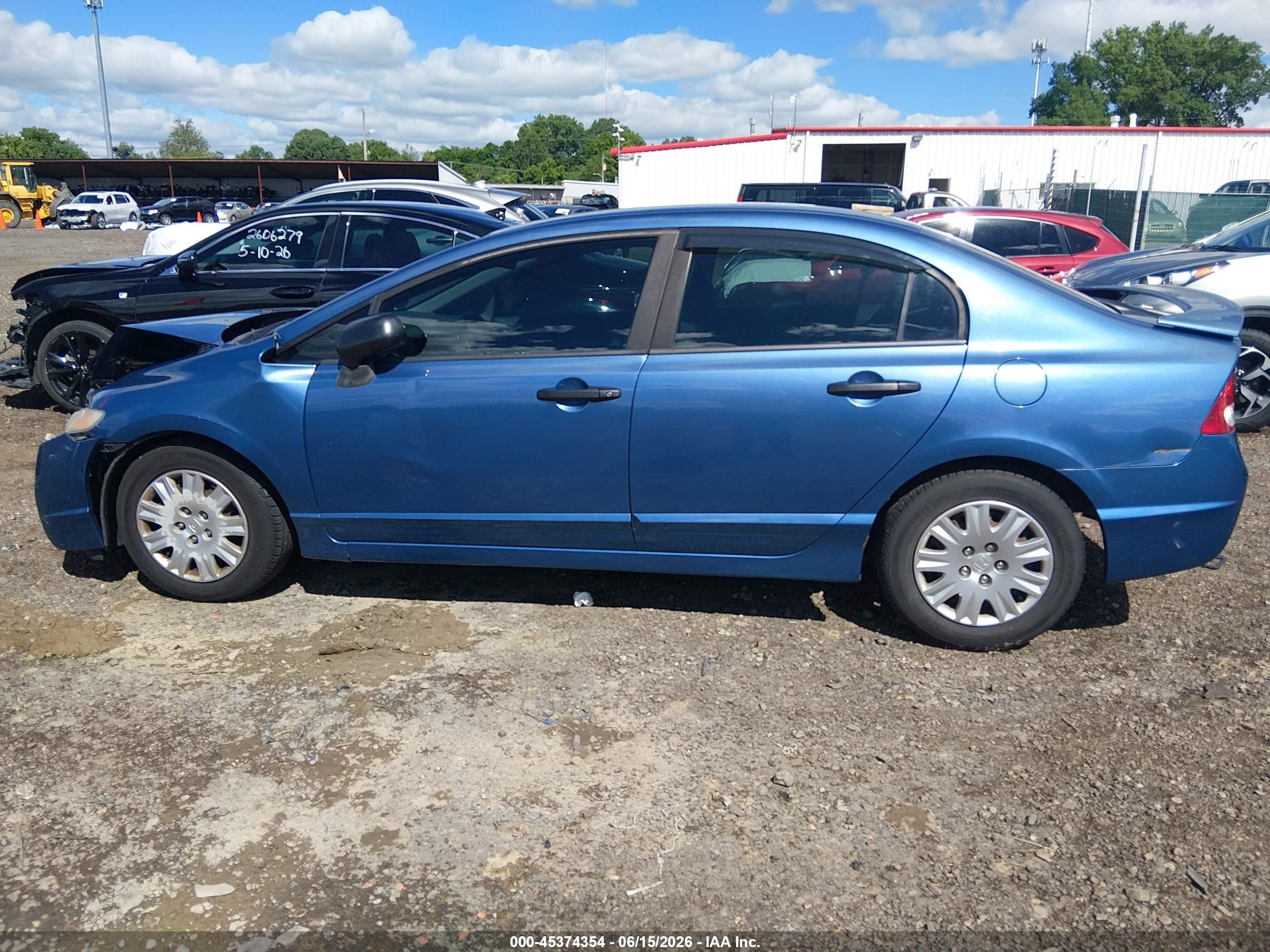 2010 Honda Civic Vp Blue vin: 19XFA1F37AE035741