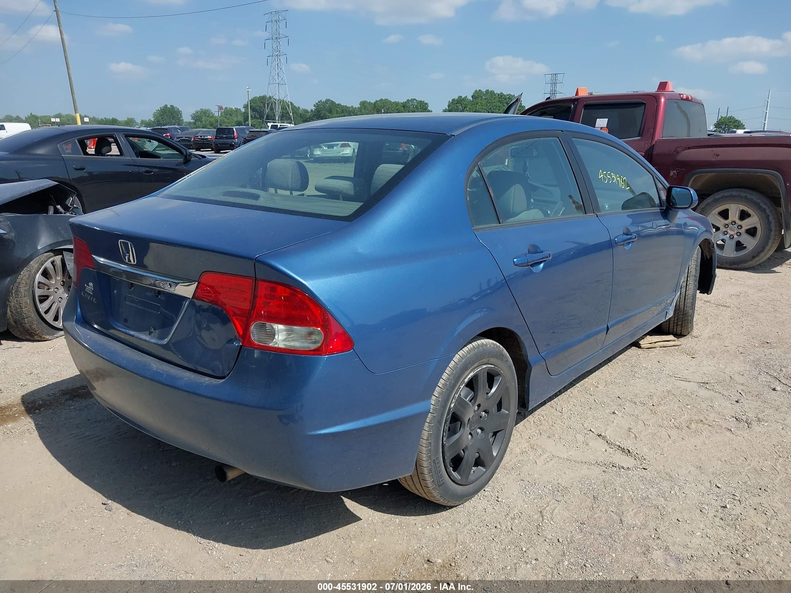 2010 Honda Civic Lx Blue vin: 19XFA1F50AE012240
