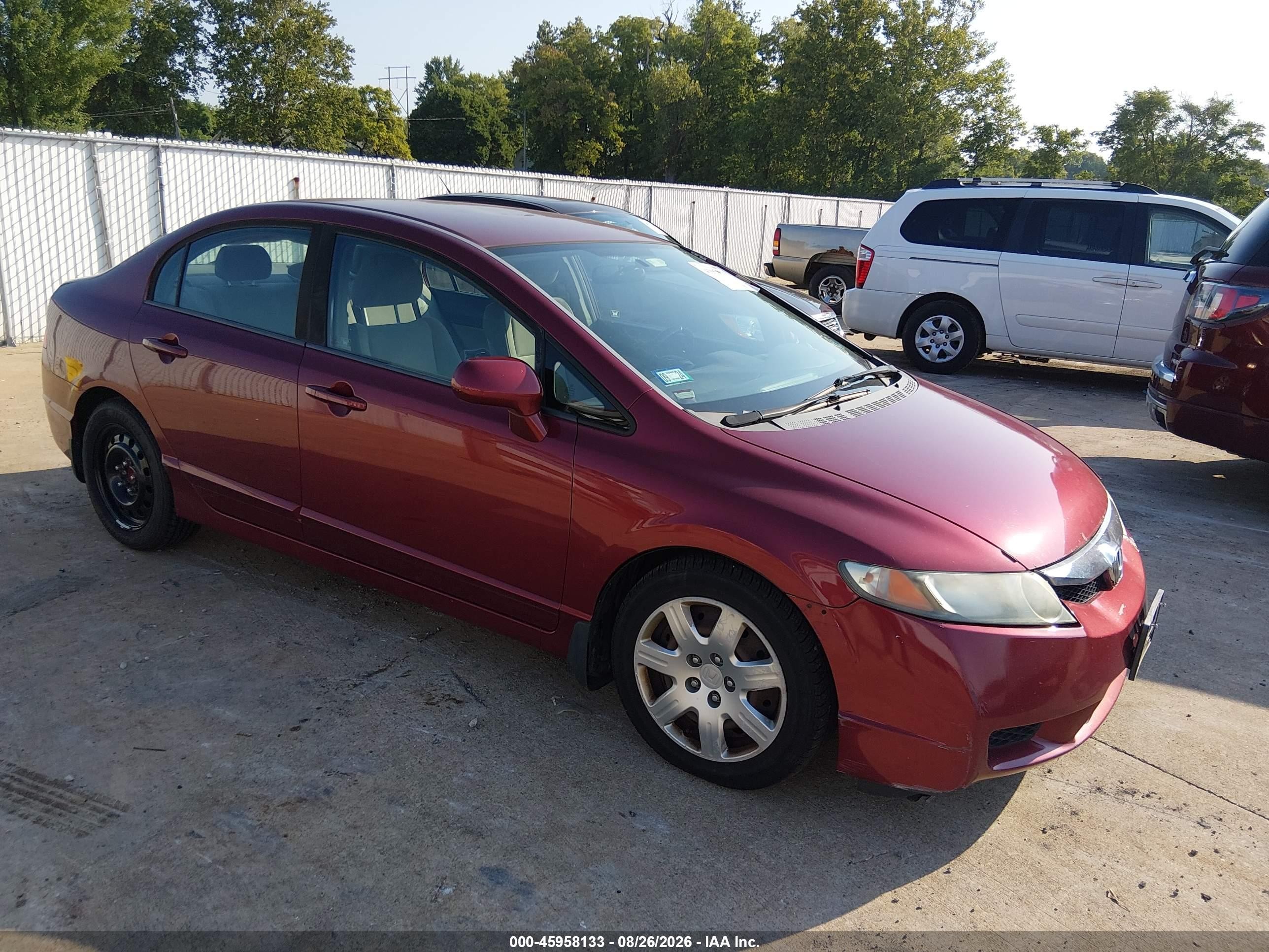 2010 Honda Civic Lx Red vin: 19XFA1F50AE016014
