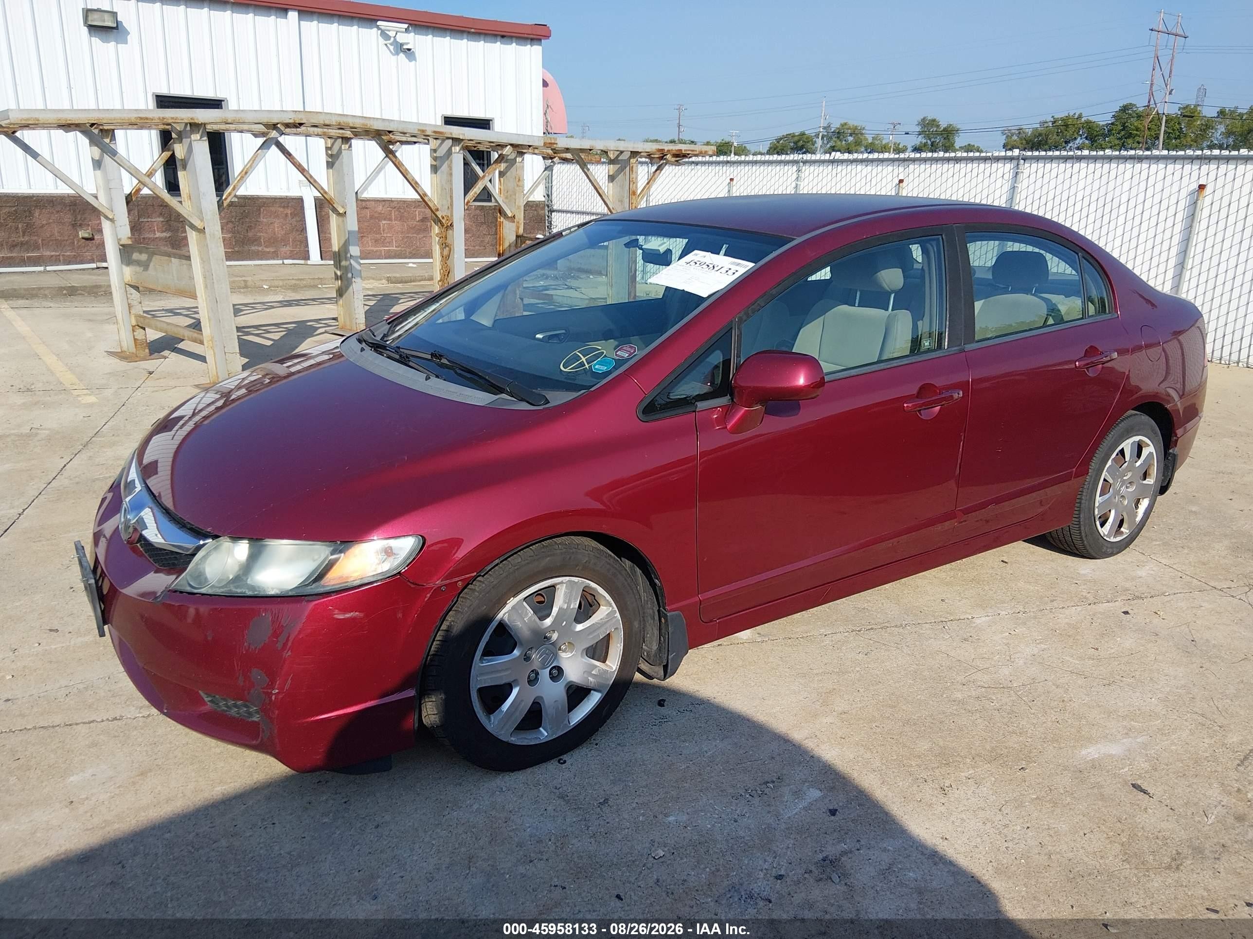 2010 Honda Civic Lx Red vin: 19XFA1F50AE016014