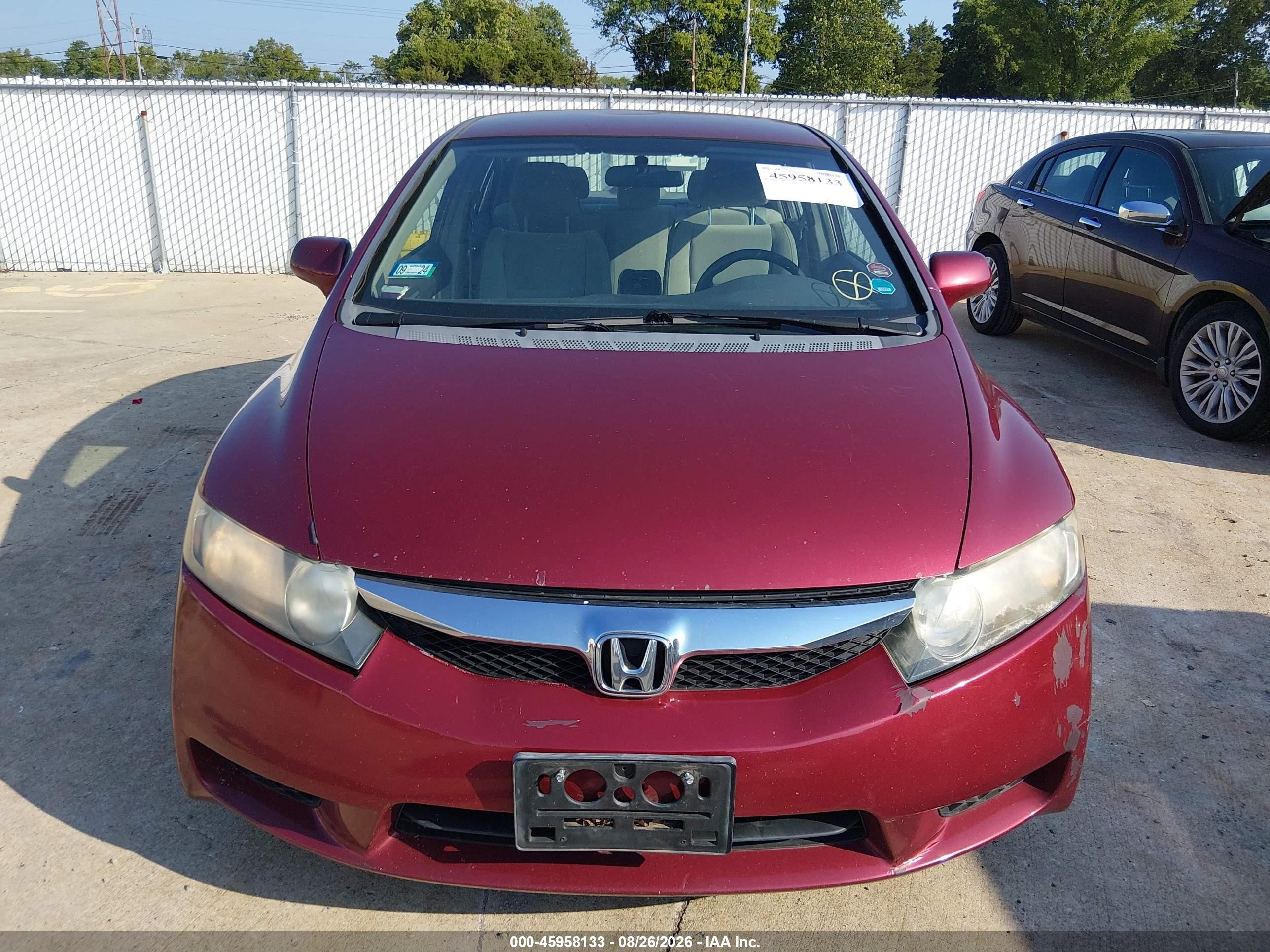 2010 Honda Civic Lx Red vin: 19XFA1F50AE016014