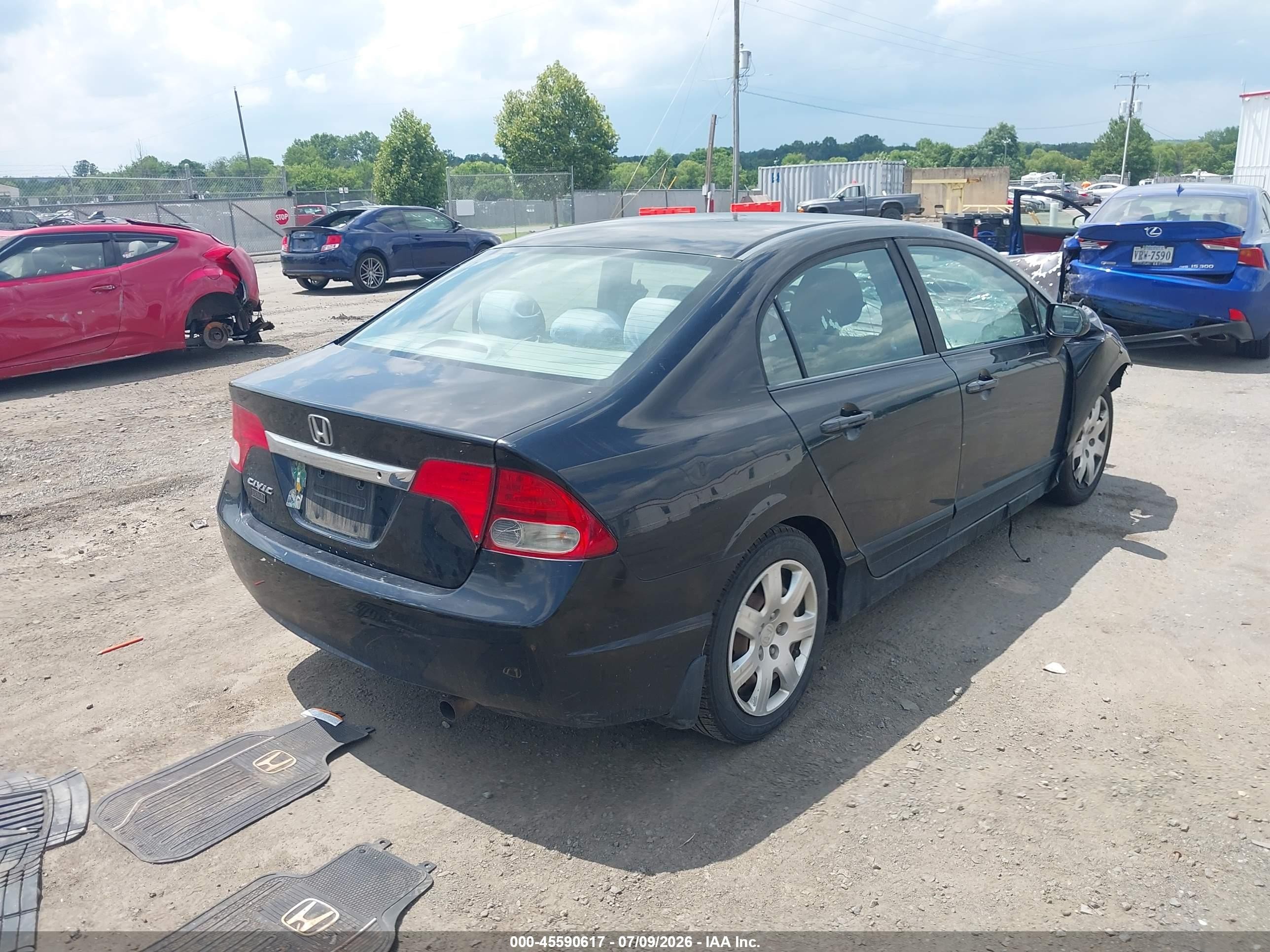 2011 Honda Civic Lx Black vin: 19XFA1F50BE002907