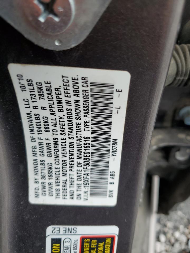 2011 Honda Civic Lx Gray vin: 19XFA1F50BE016516